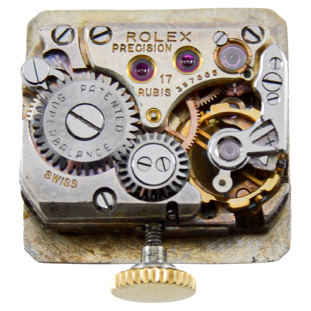 Reloj de vestir Rolex de oro amarillo macizo de 18 quilates con diamantes circa, 1952 en venta 7