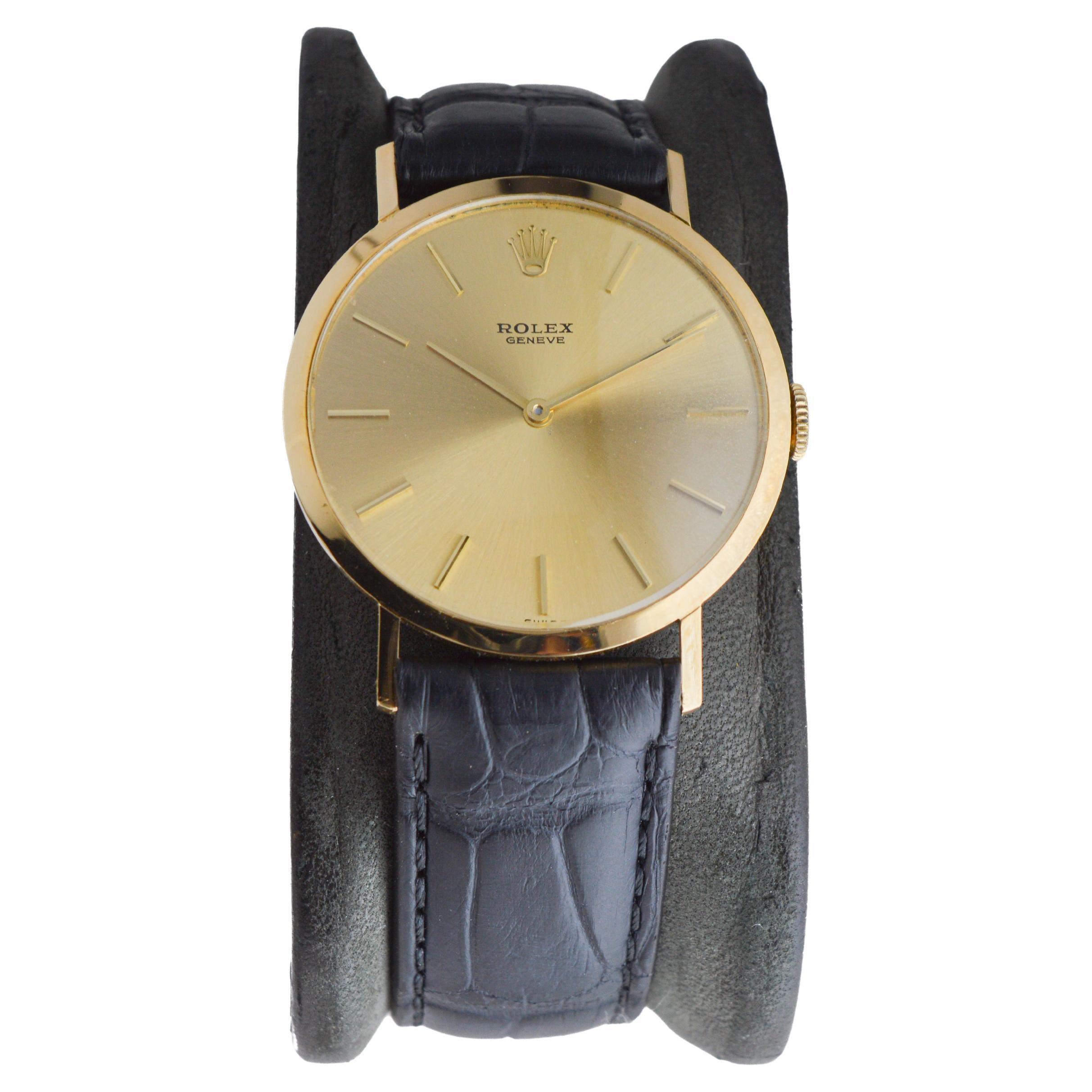 Rolex 18Kt Solid Yellow Gold Ultra Thin circa 1961 in Nearly New Condition In Excellent Condition In Long Beach, CA