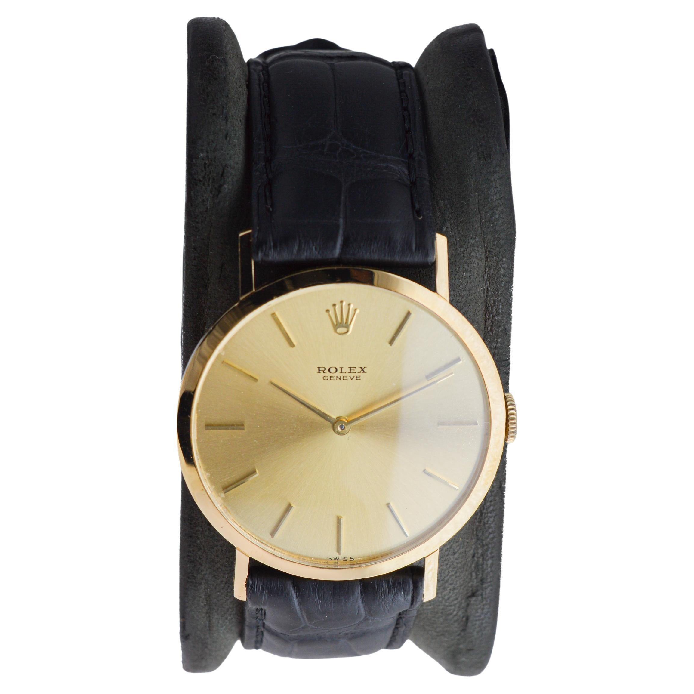 Women's or Men's Rolex 18Kt Solid Yellow Gold Ultra Thin circa 1961 in Nearly New Condition