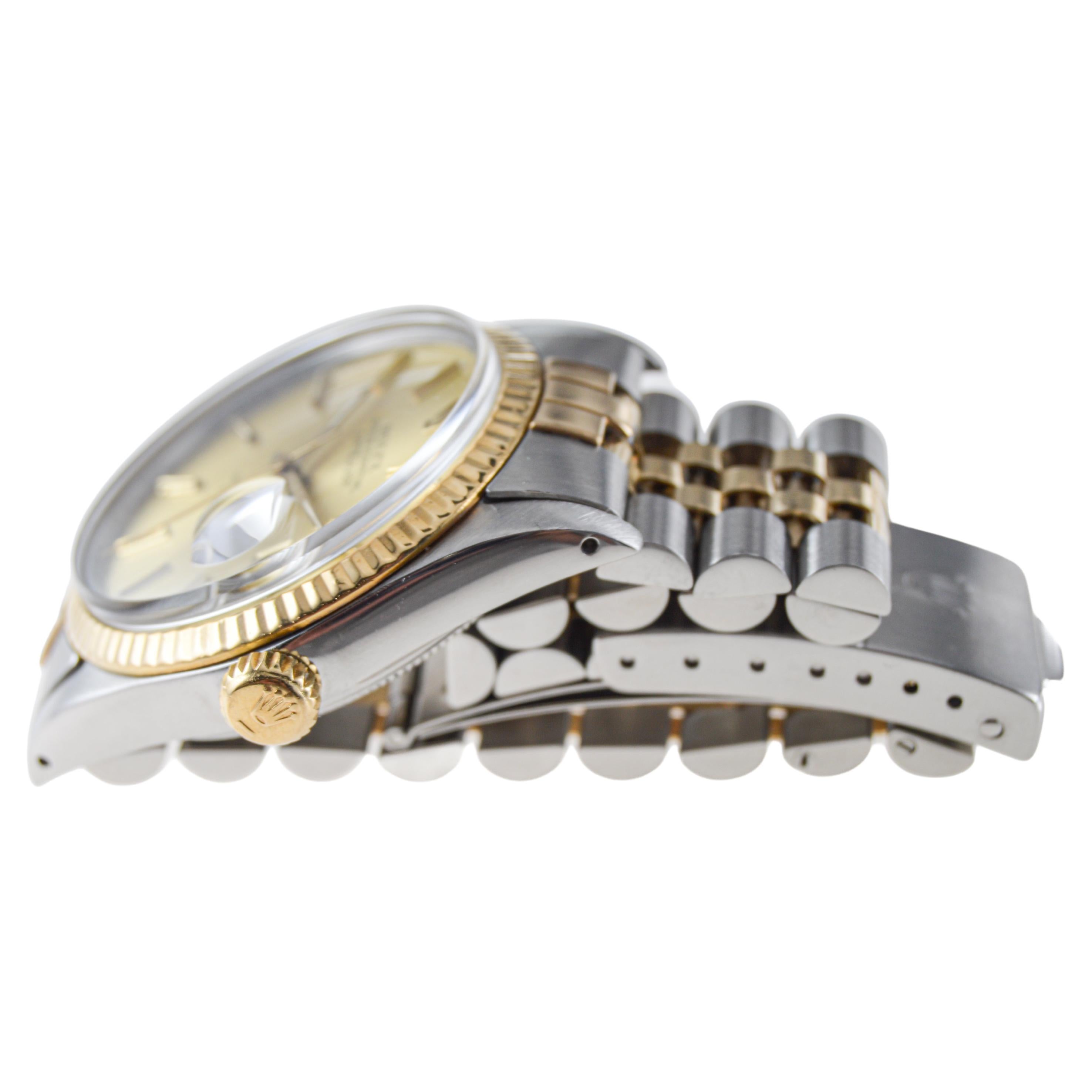 Rolex 18Kt & Steel Datejust Quick Setting Calendar and an Original Dial 1985 4