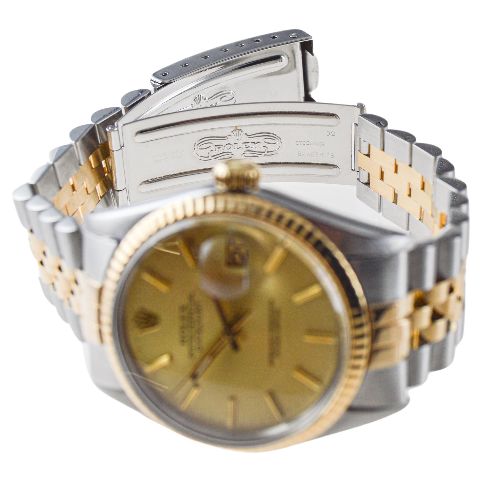 Rolex 18Kt & Steel Datejust Quick Setting Calendar and an Original Dial 1985 5