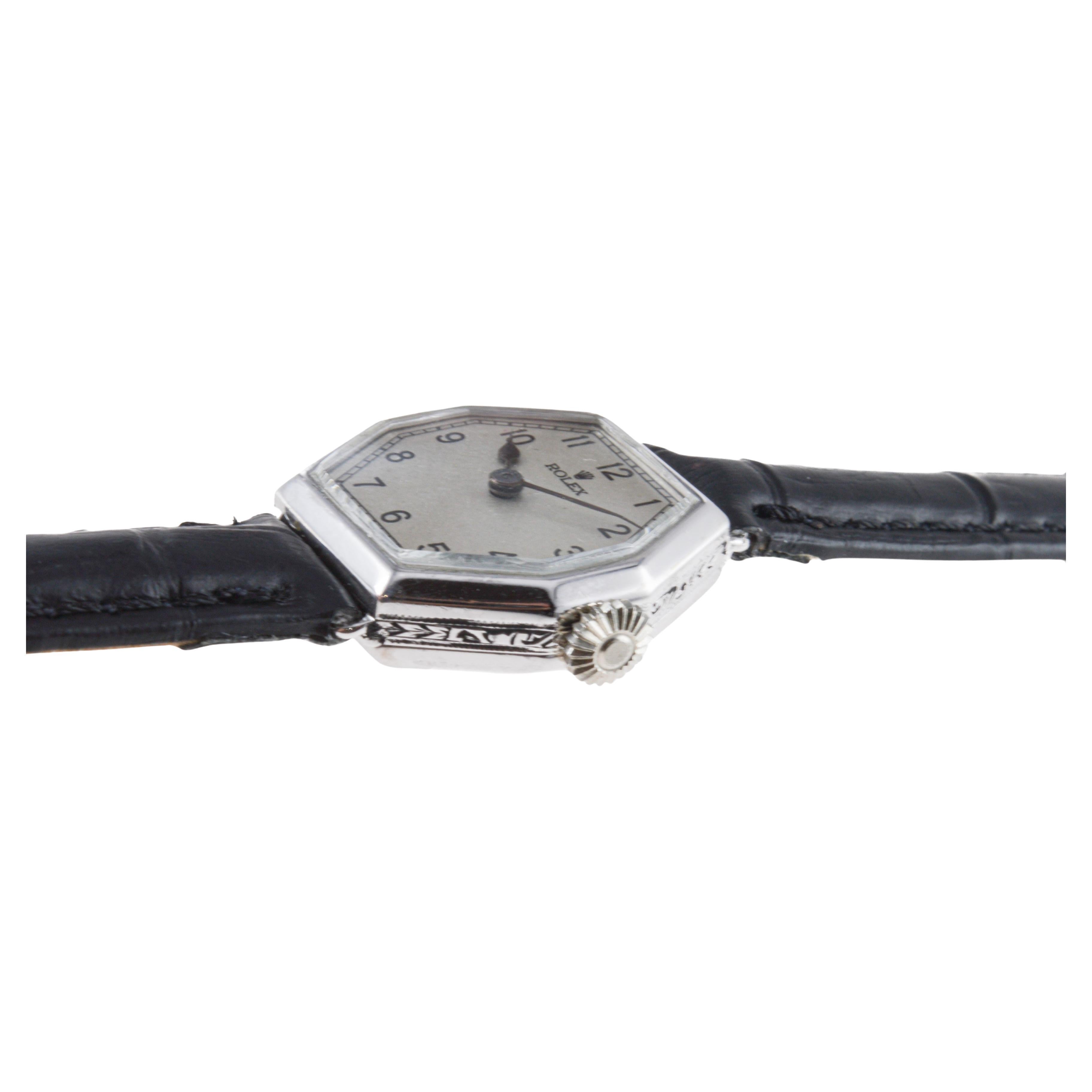 Rolex 18Kt White Gold Art Deco Ladies Watch Entirely Hand Made circa 1926-27 6