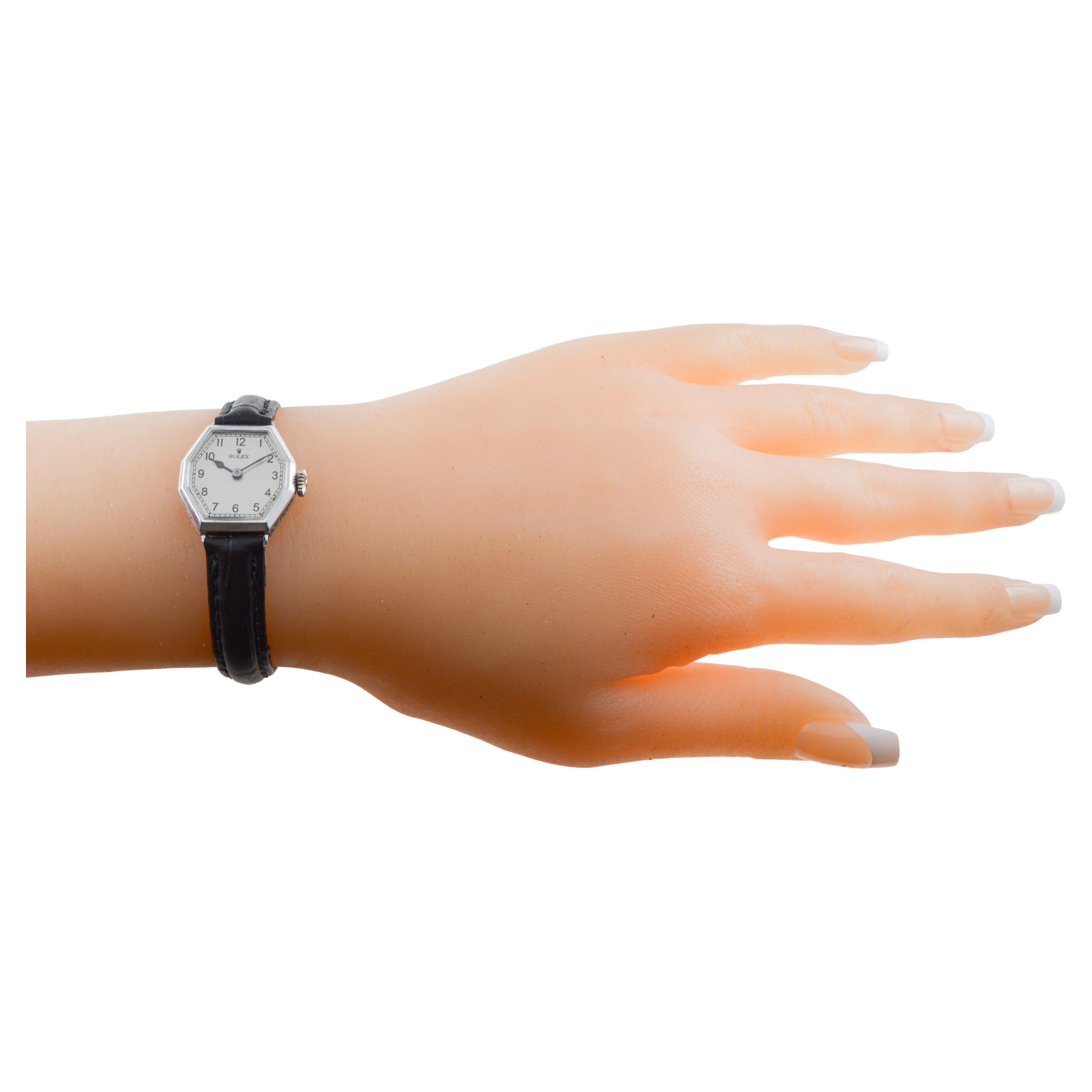 Rolex 18Kt White Gold Art Deco Ladies Watch Entirely Hand Made circa 1926-27 11