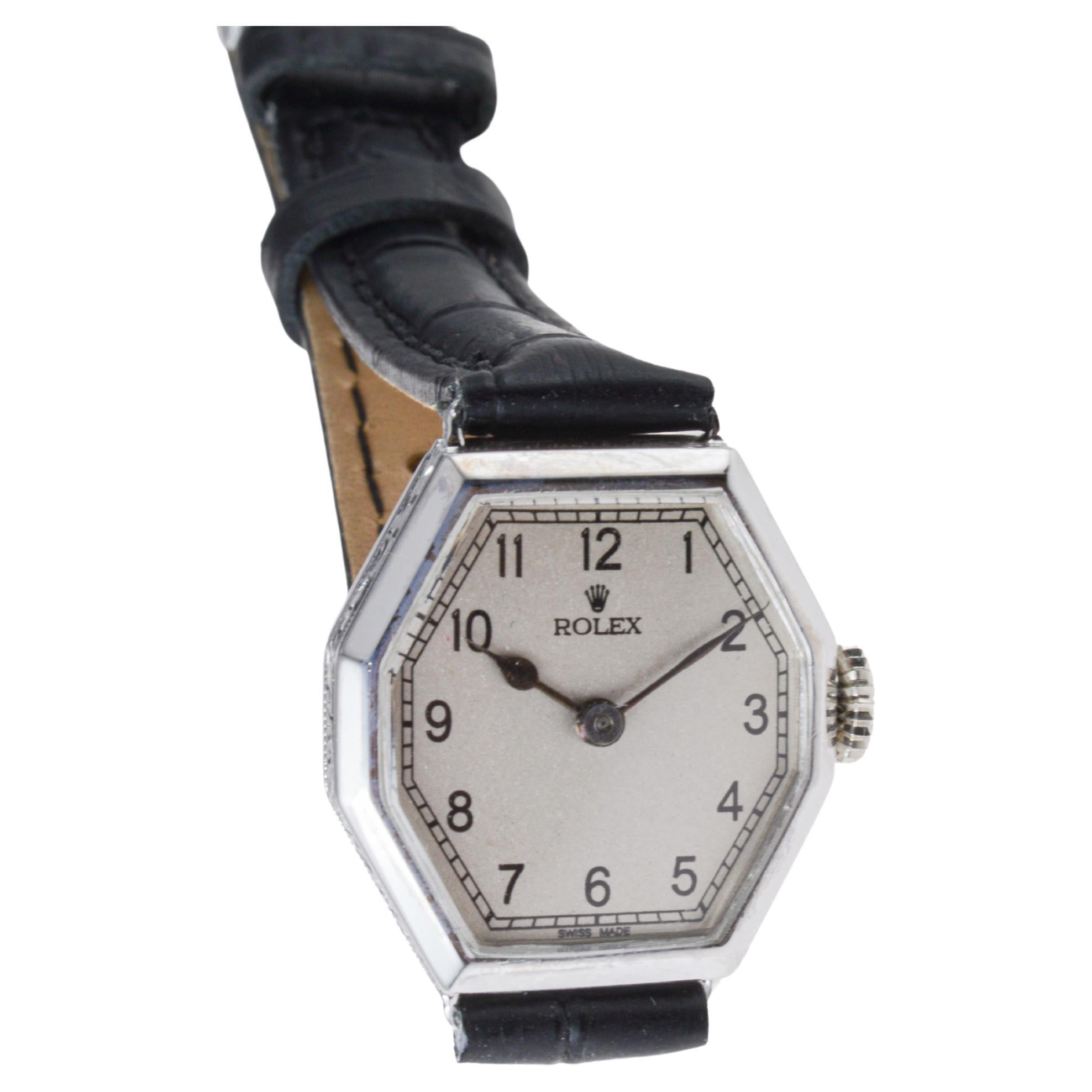 Rolex 18Kt White Gold Art Deco Ladies Watch Entirely Hand Made circa 1926-27 3