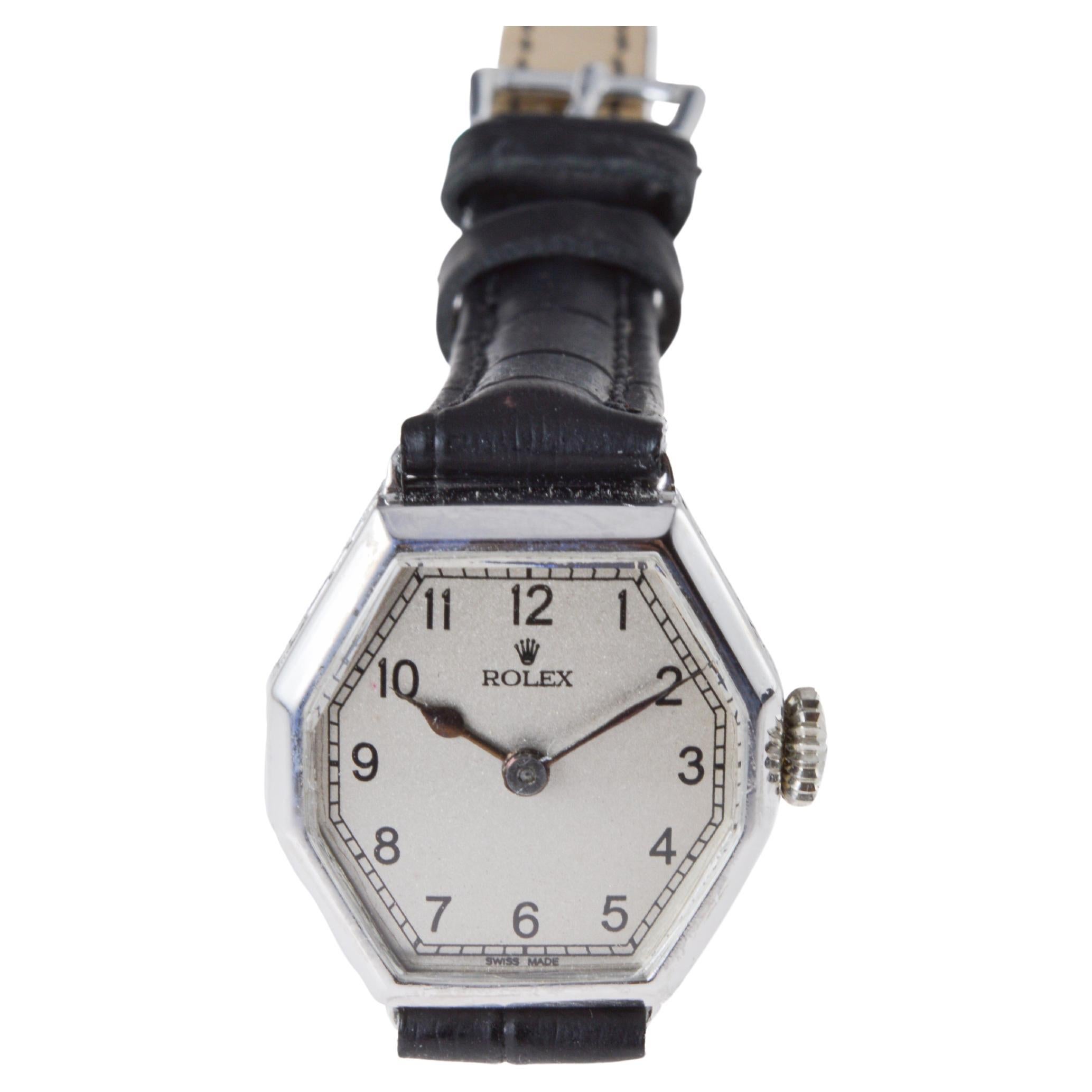 Rolex 18Kt White Gold Art Deco Ladies Watch Entirely Hand Made circa 1926-27 4