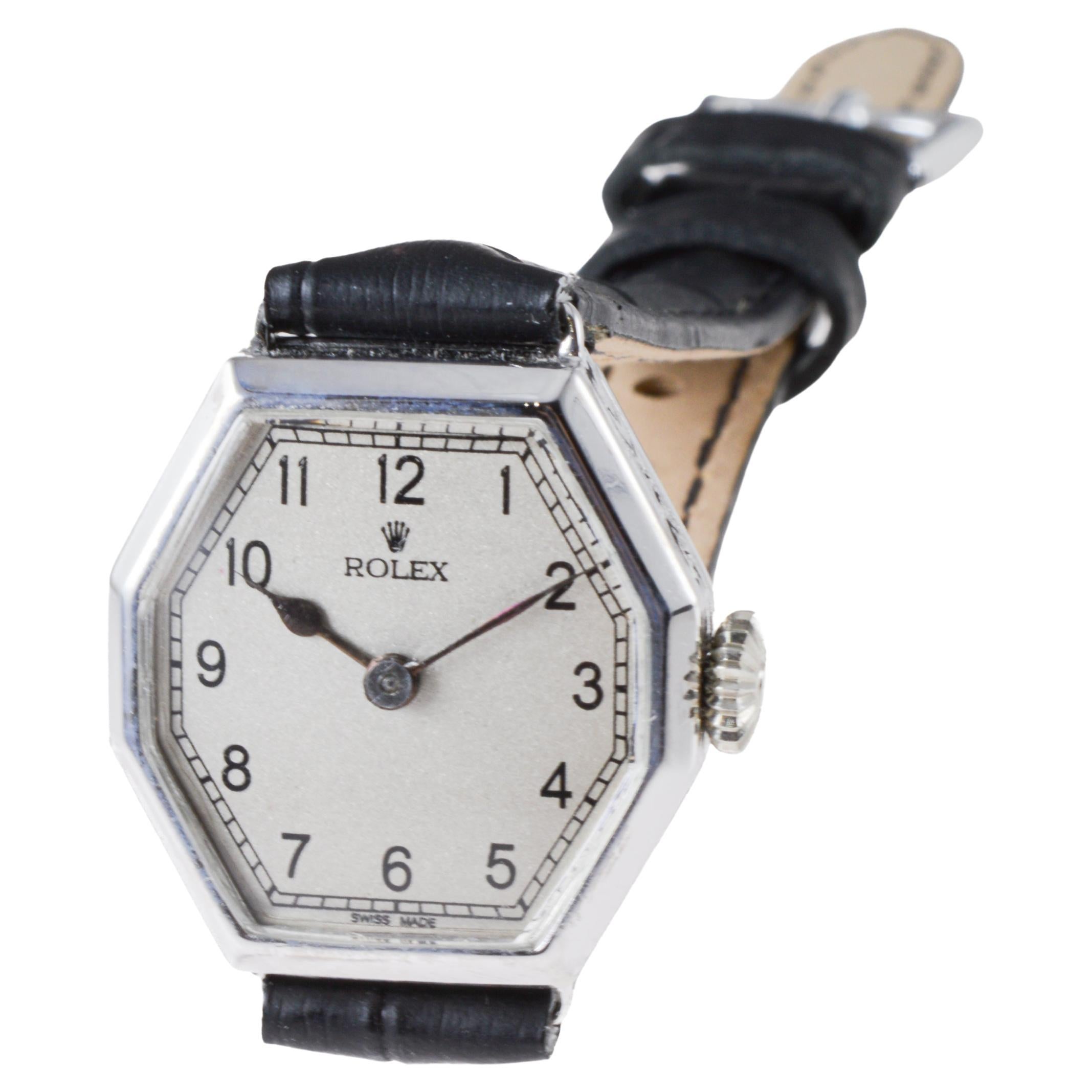 Rolex 18Kt White Gold Art Deco Ladies Watch Entirely Hand Made circa 1926-27 5