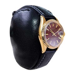Rolex 18Kt Gold Ladies Datejust with Original Factory "Stella" Brown Dial 1960's