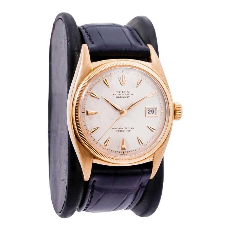 FACTORY / HOUSE: Rolex Watch Company
STYLE / REFERENCE: Ovatoni / Reference 6075
METAL / MATERIAL: 18Kt Yellow Gold 
CIRCA / YEAR: 1950's
DIMENSIONS / SIZE: Length 43mm X Diameter 35mm
MOVEMENT / CALIBER: Perpetual Winding / 22 Jewels / Caliber