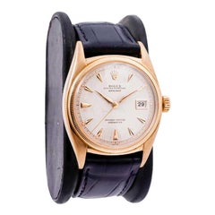 Rolex 18k Yellow Gold Oversized "Ovatoni" with Original Dial from Mid-1950s