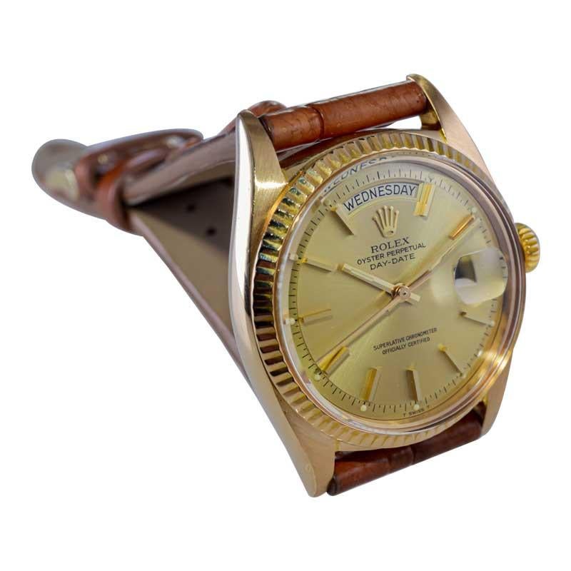 Rolex 18kt. Yellow Gold President Series 1970's with Original Dial For Sale 3