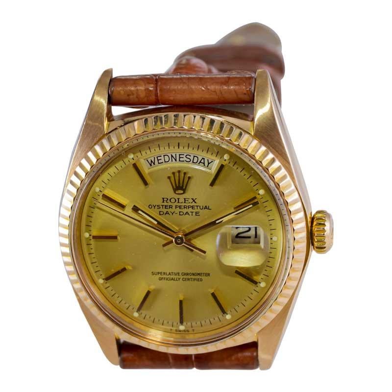 Rolex 18kt. Yellow Gold President Series 1970's with Original Dial For Sale 5