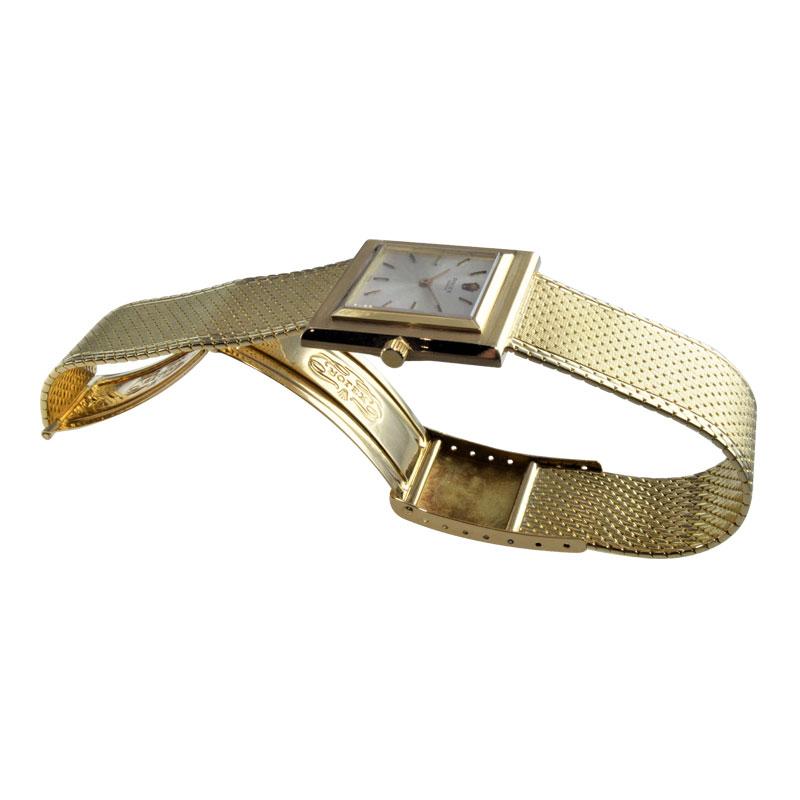 Rolex 18 Karat Yellow Gold Ultra Thin Dress Watch with Original Mesh Bracelet 4