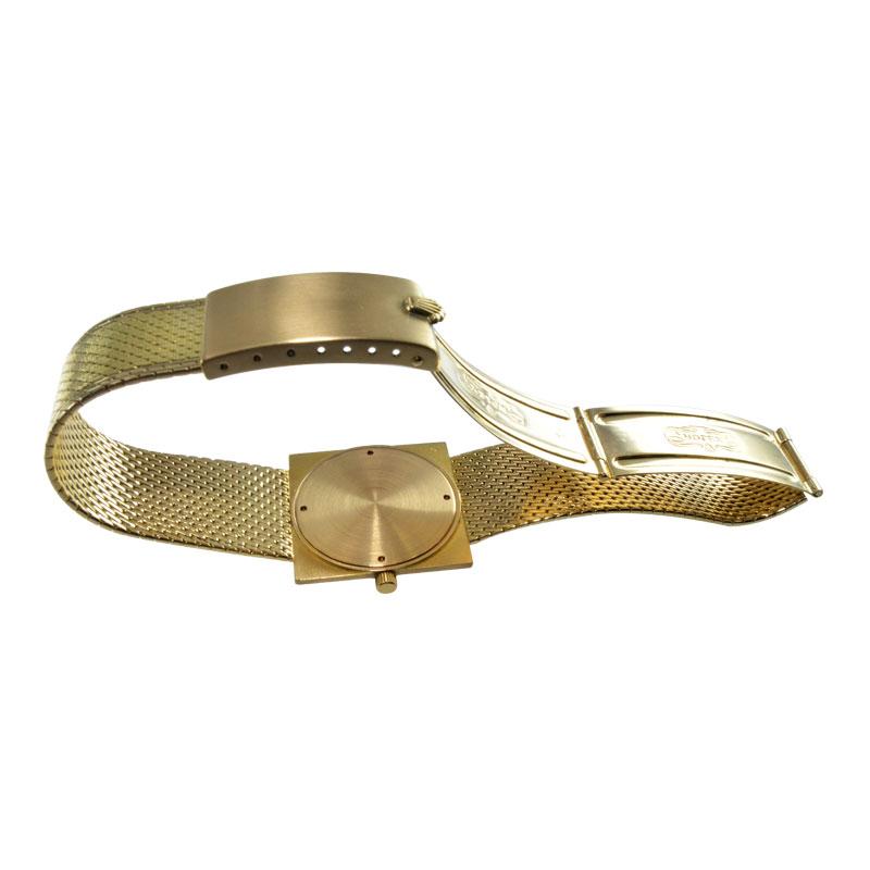 Rolex 18 Karat Yellow Gold Ultra Thin Dress Watch with Original Mesh Bracelet 5