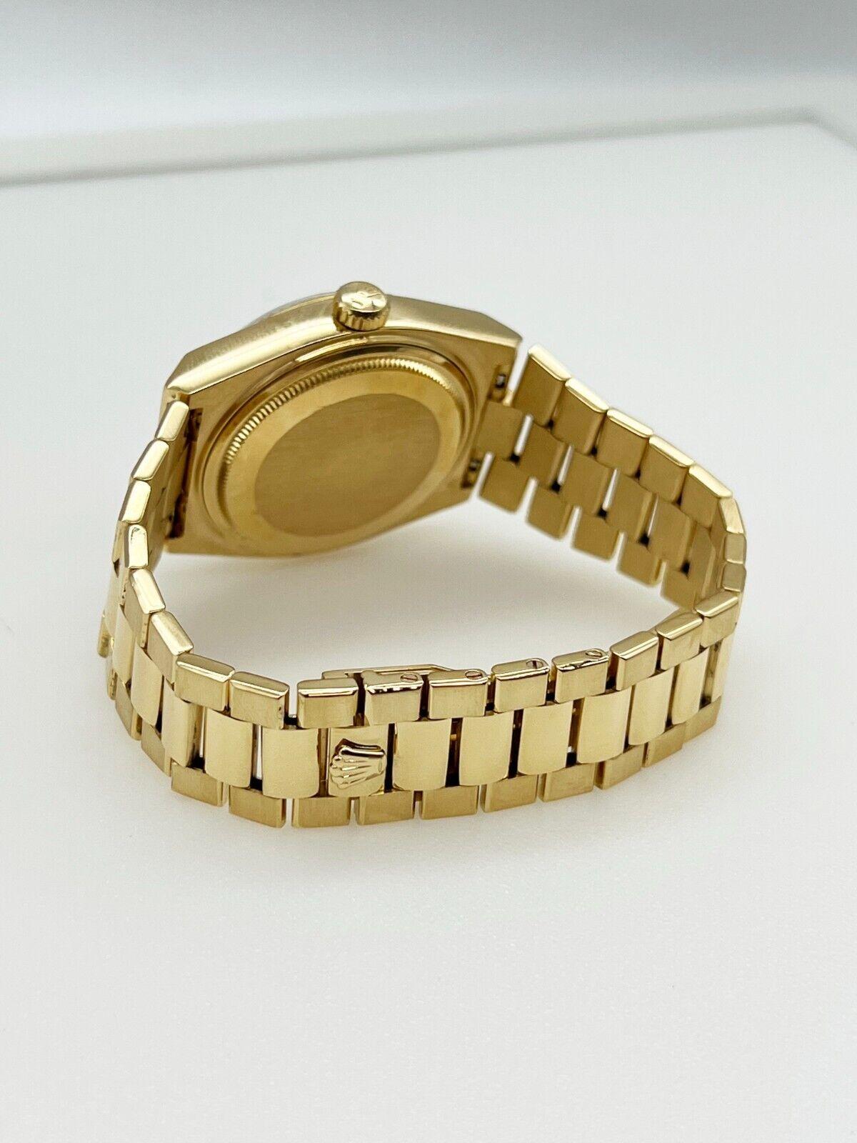 Rolex 19018 President Day Date Oyster-quartz Holz Nussbaum Zifferblatt 18K Gelbgold Herren