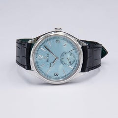 Rolex 1908 Ice Blue Dial Platinum Mens Watch Box Papers