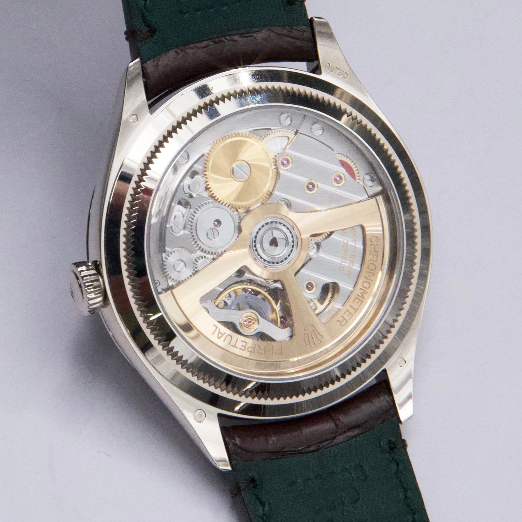 Rolex 1908 Quadrante Bianco Intenso Oro Bianco 18k Orologio Uomo Scatola Documenti 5