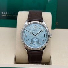 Rolex 1908 Platin 52506 Eisblau Guilloche Reis-Motiv Zifferblatt Uhr 2026 B&P