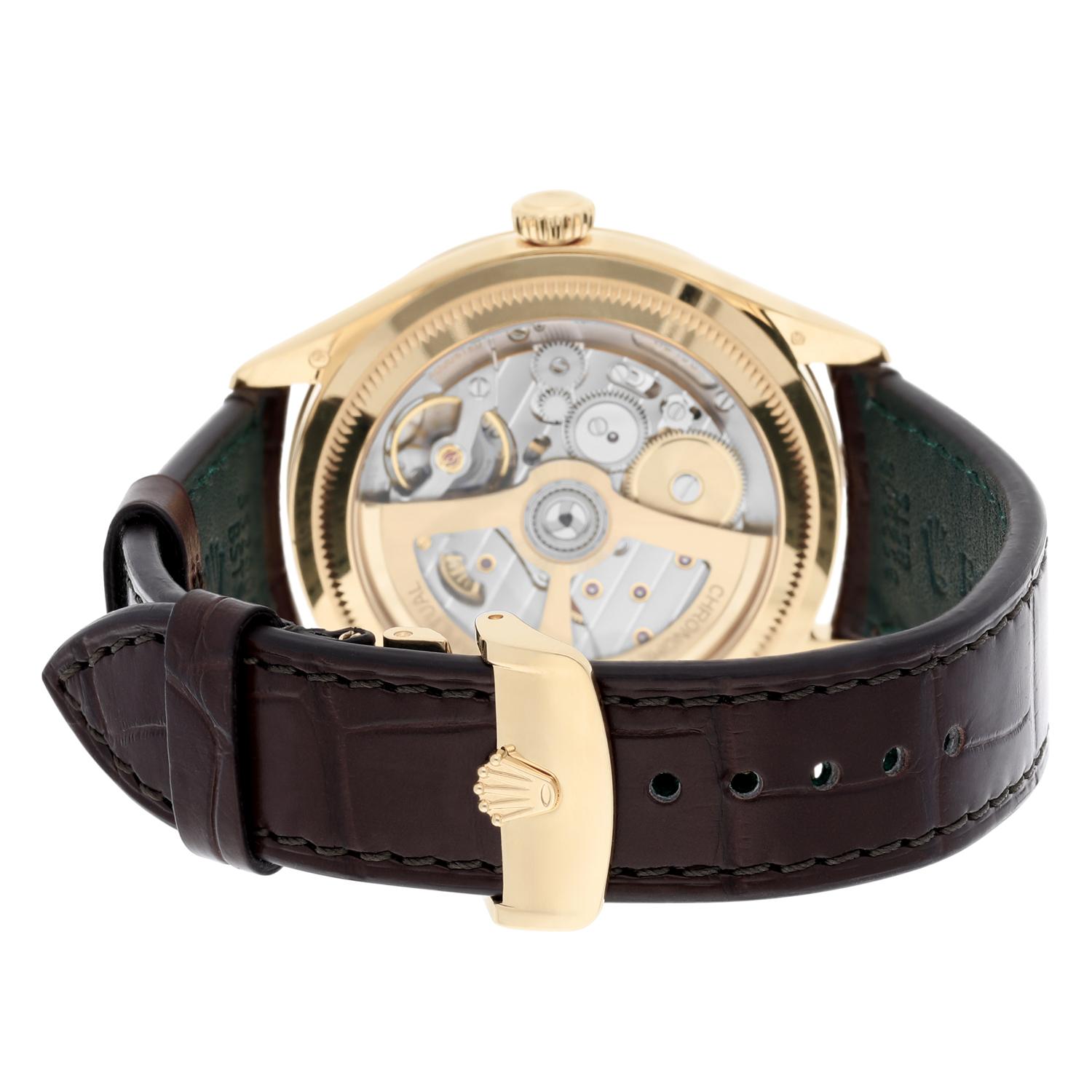 Rolex 1908 White Dial 18K Yellow Gold Watch Leather Strap 52508 Box/ Papers 2024 3
