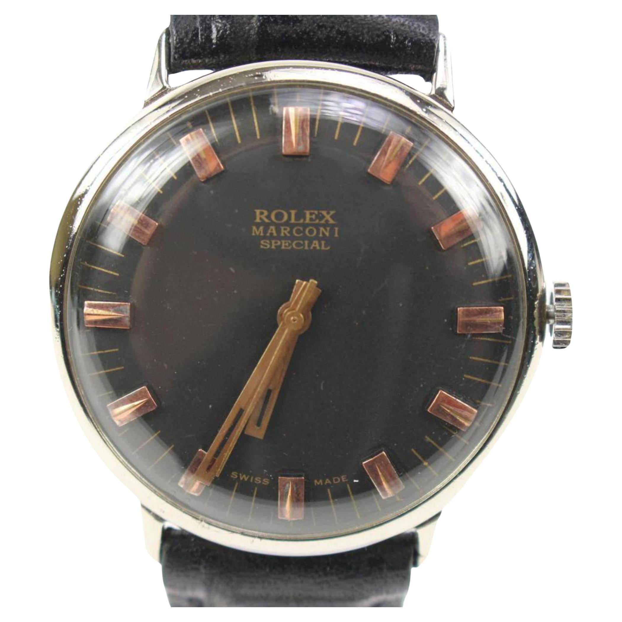 Rolex 1930 Marconi Special Black x Nickel Plated 34mm Watch 15r222s