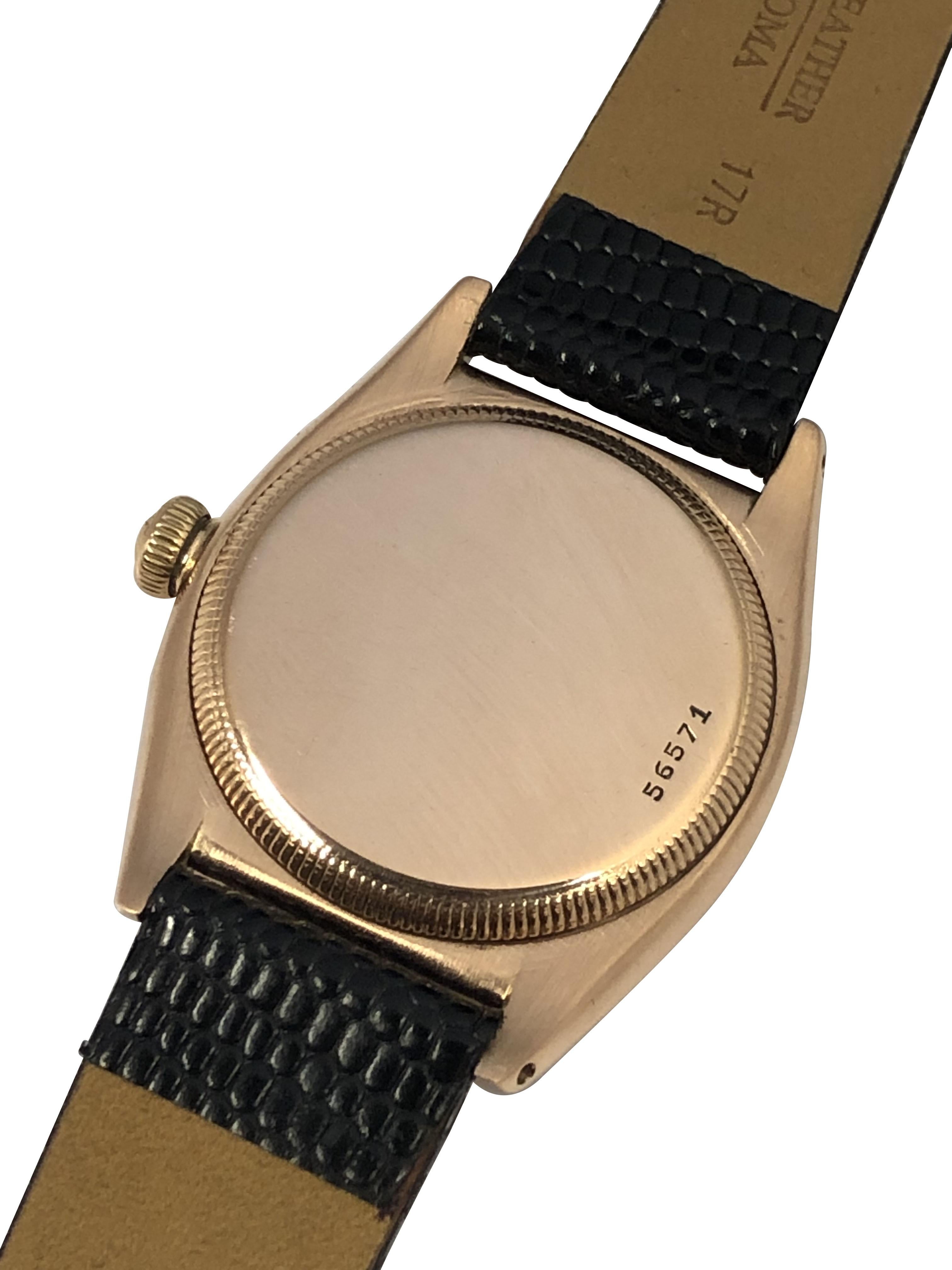 Women's or Men's Rolex 1930s Rose Gold Bubble Back Exceptional Condition