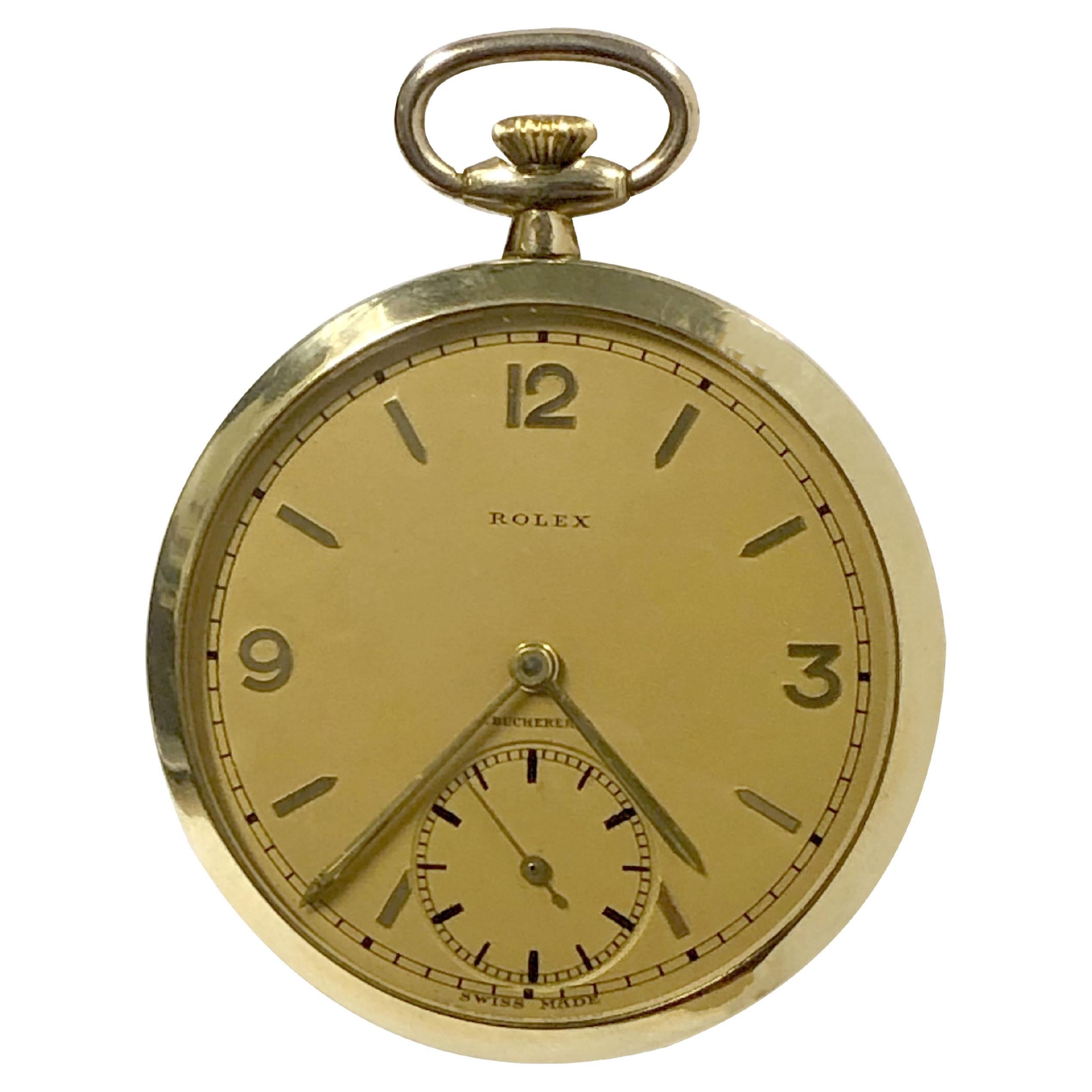 Rolex 1940er Bucherer vertriebene, goldgefüllte Taschenuhr, vergoldet