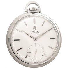 Vintage Rolex Stainless Steel Manual Wind Pocket Watch, 1940s
