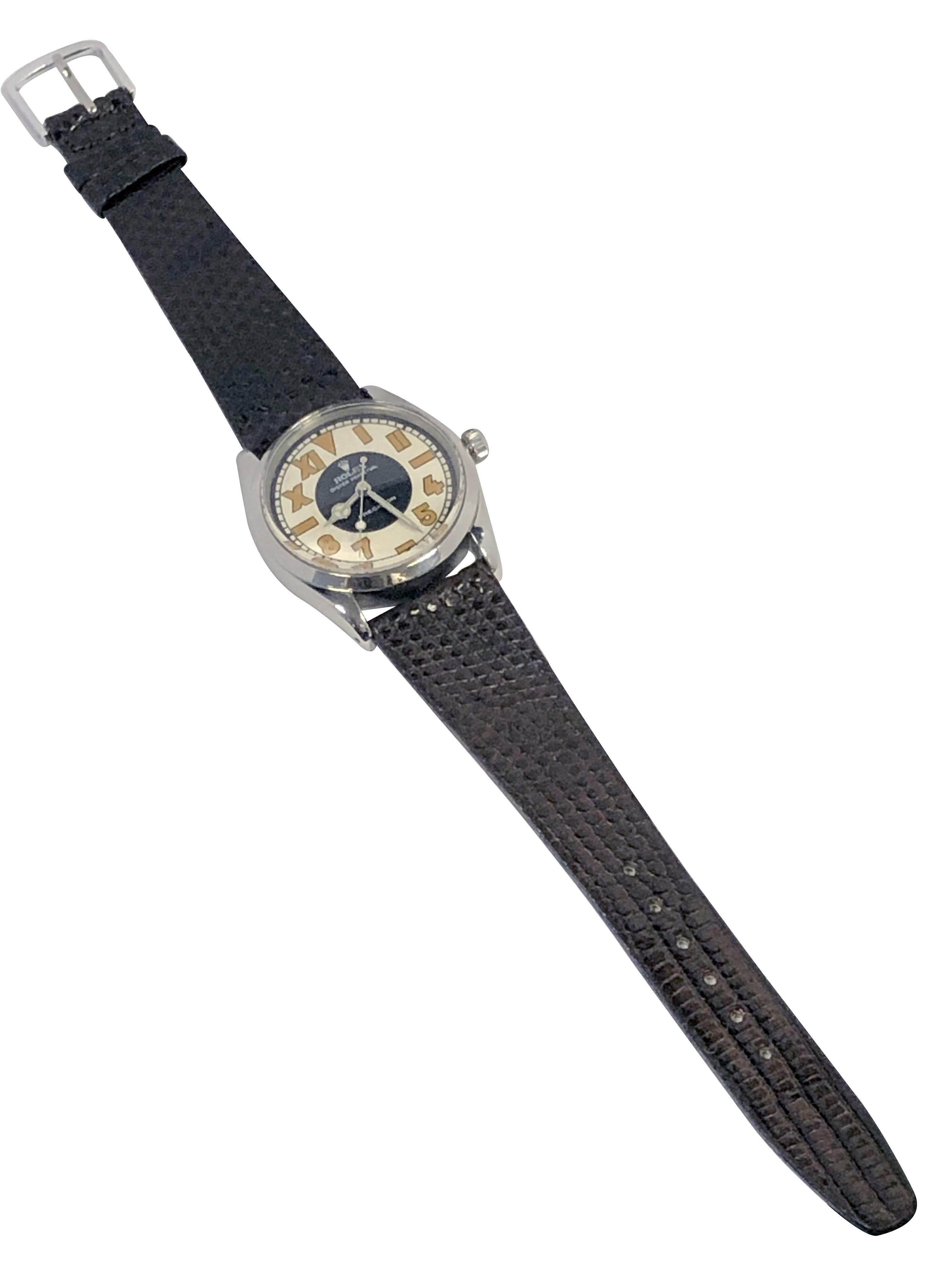 Women's or Men's Rolex 1940's Vintage Ref 6552 Steel Self winding Wrist Watch For Sale