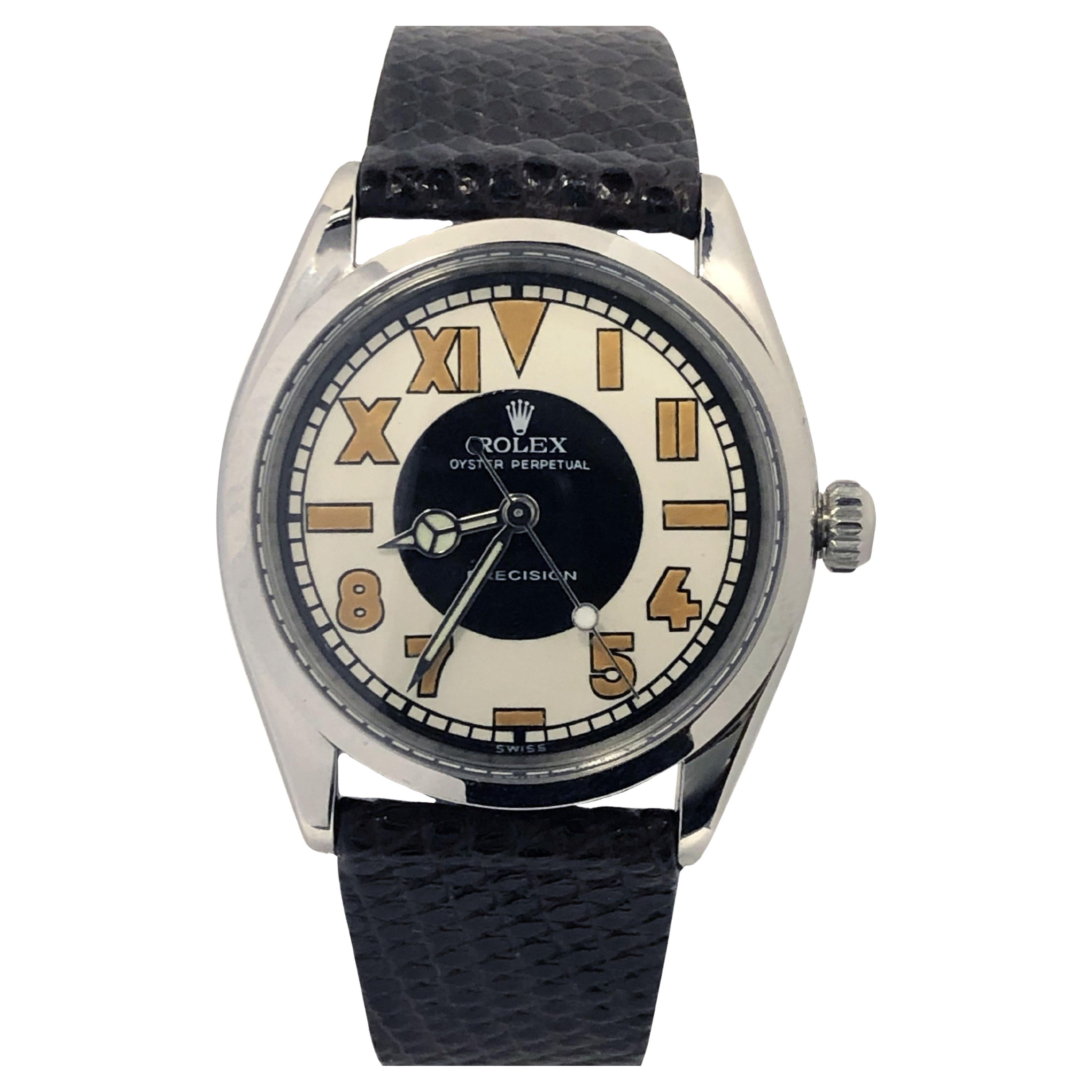 Rolex 1940er Jahre Vintage Ref 6552 Stahl-Armbanduhr mit Selbstaufzug