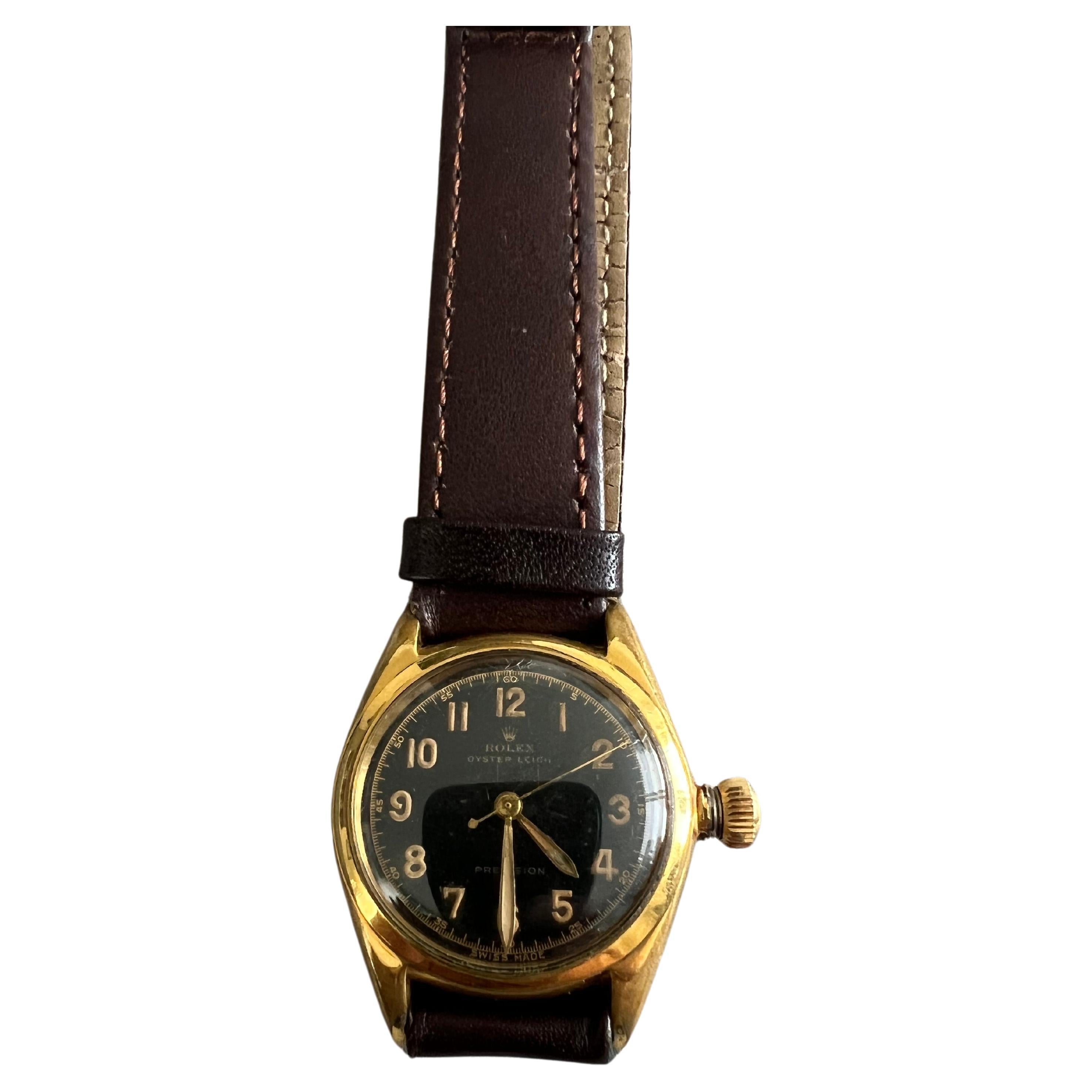 Rolex 1940s Yellow Gold Automatic Bubble Back Wristwatch For Sale
