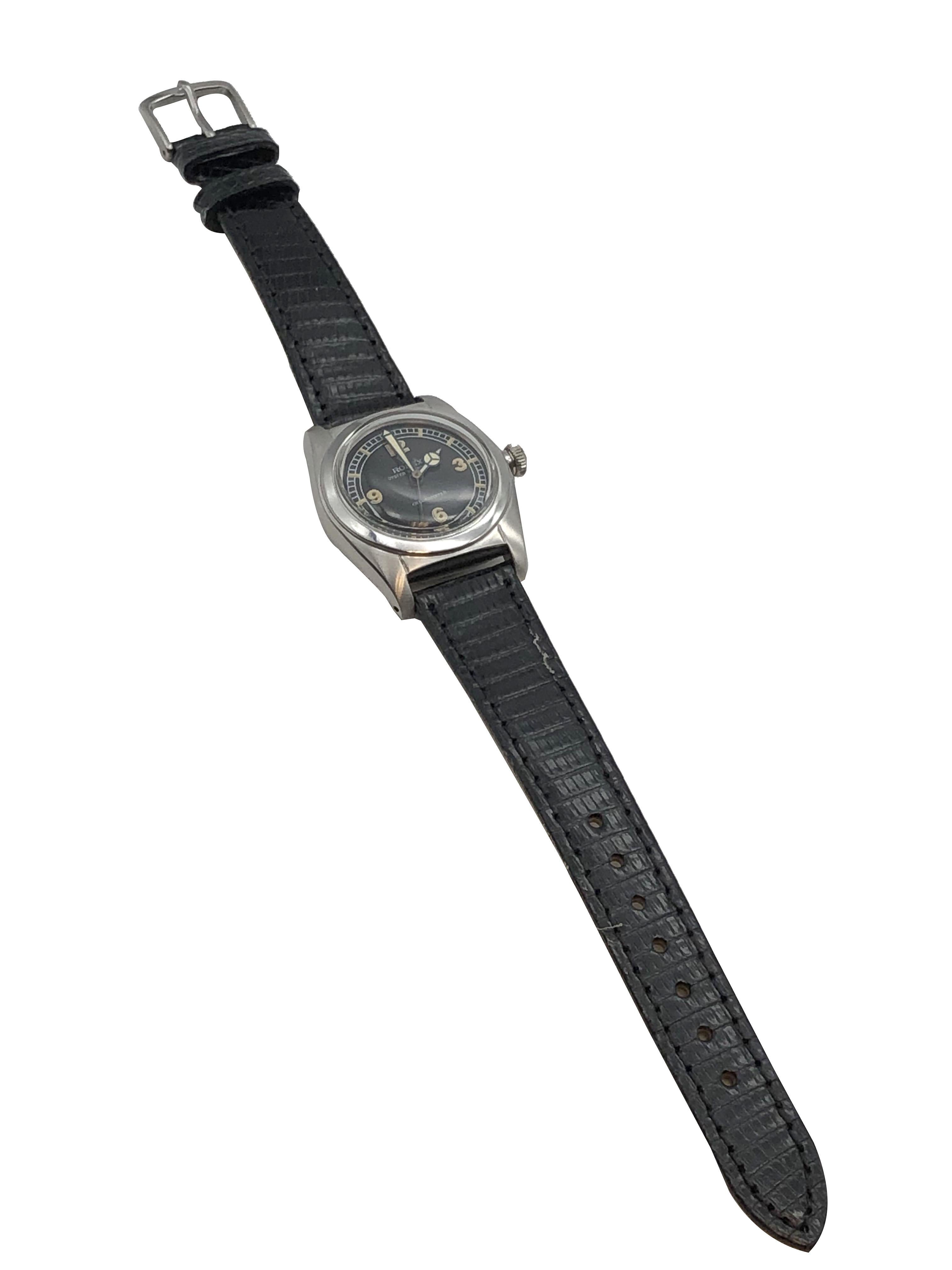 Women's or Men's Rolex 1946 Steel Bubbleback Self Winding Wrist Watch