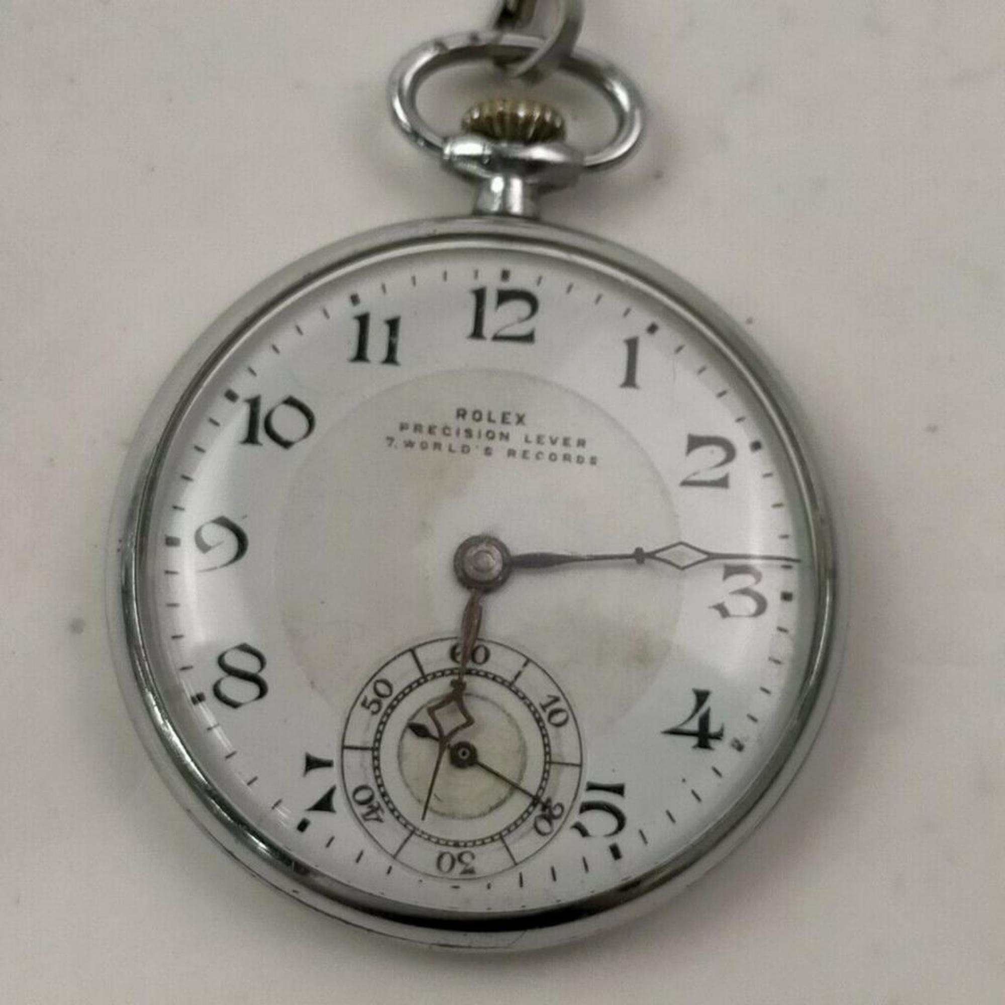 Rolex 1950 17 Jewels Precision Lever 7 World's Records Pocket Watch 855507 2