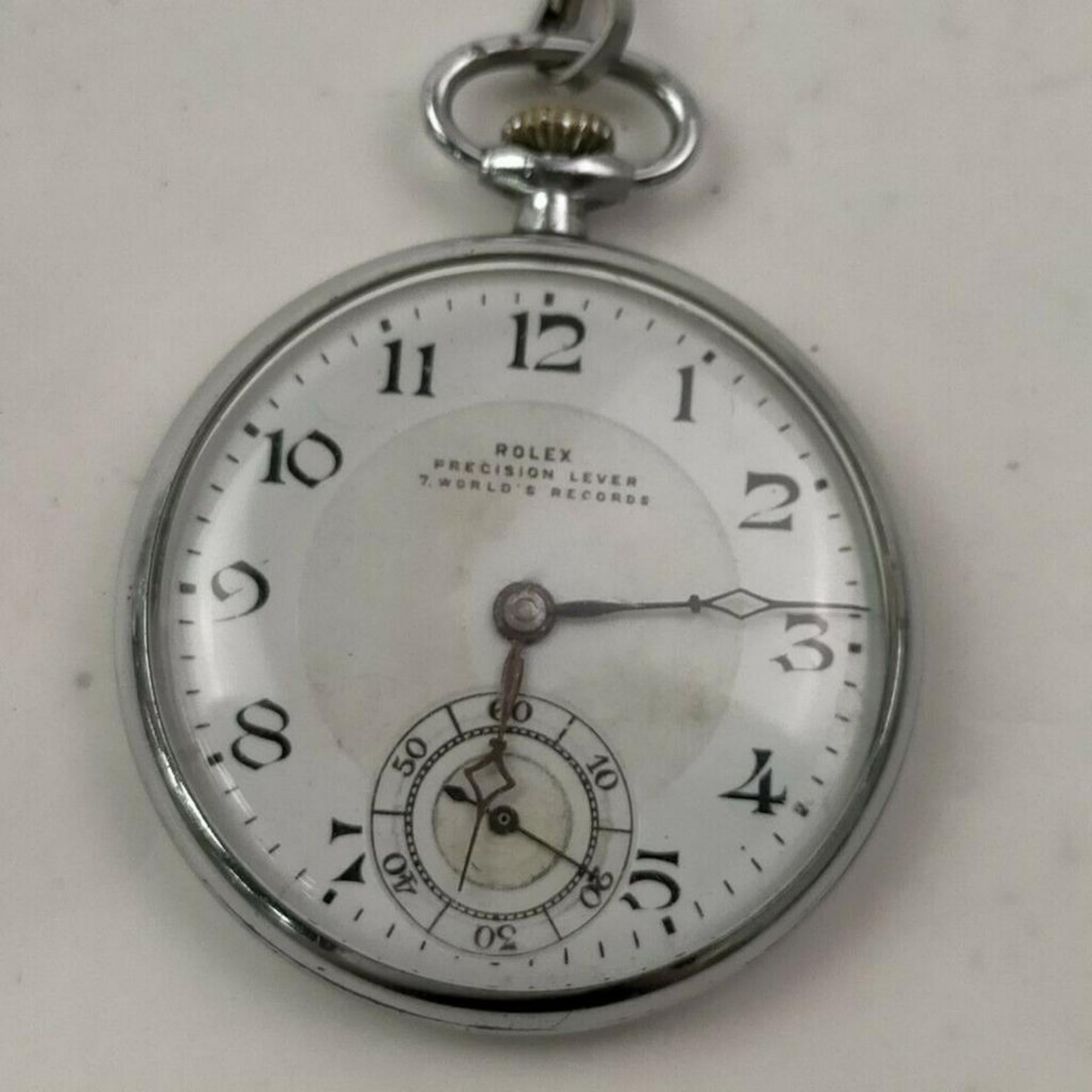 Rolex 1950 17 Jewels Precision Lever 7 World s Records Pocket Watch 855507