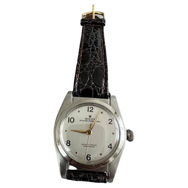 Rolex 1950s Bubble Back Oyster Perpetual at 1stDibs | rolex 5056, hebrew  rolex, rolex oyster perpetual back