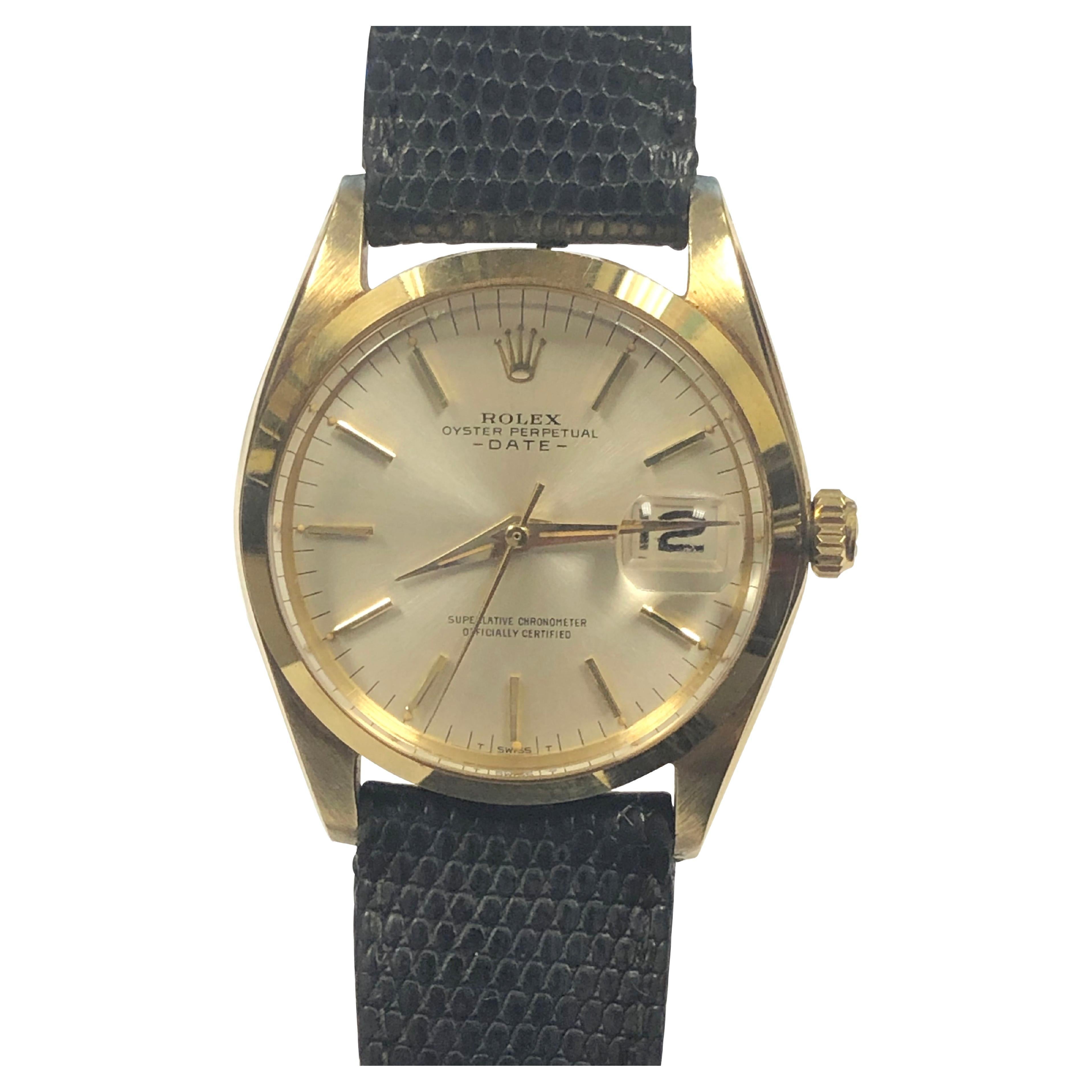 Rolex 1957 Ref 1500 Yellow Gold Self Winding Wrist Watch For Sale