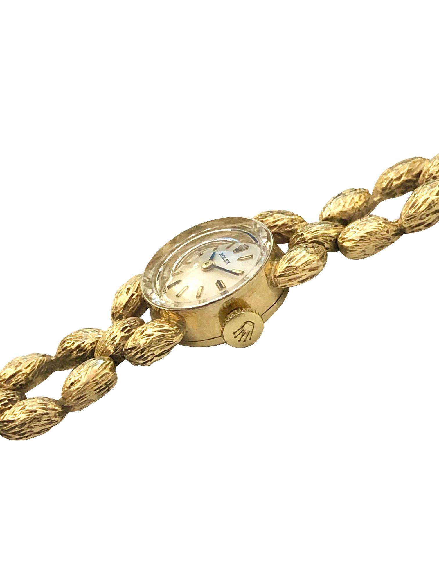Women's Rolex 1960s Yellow Gold Ladies Mechanical Bracelet Wristwatch