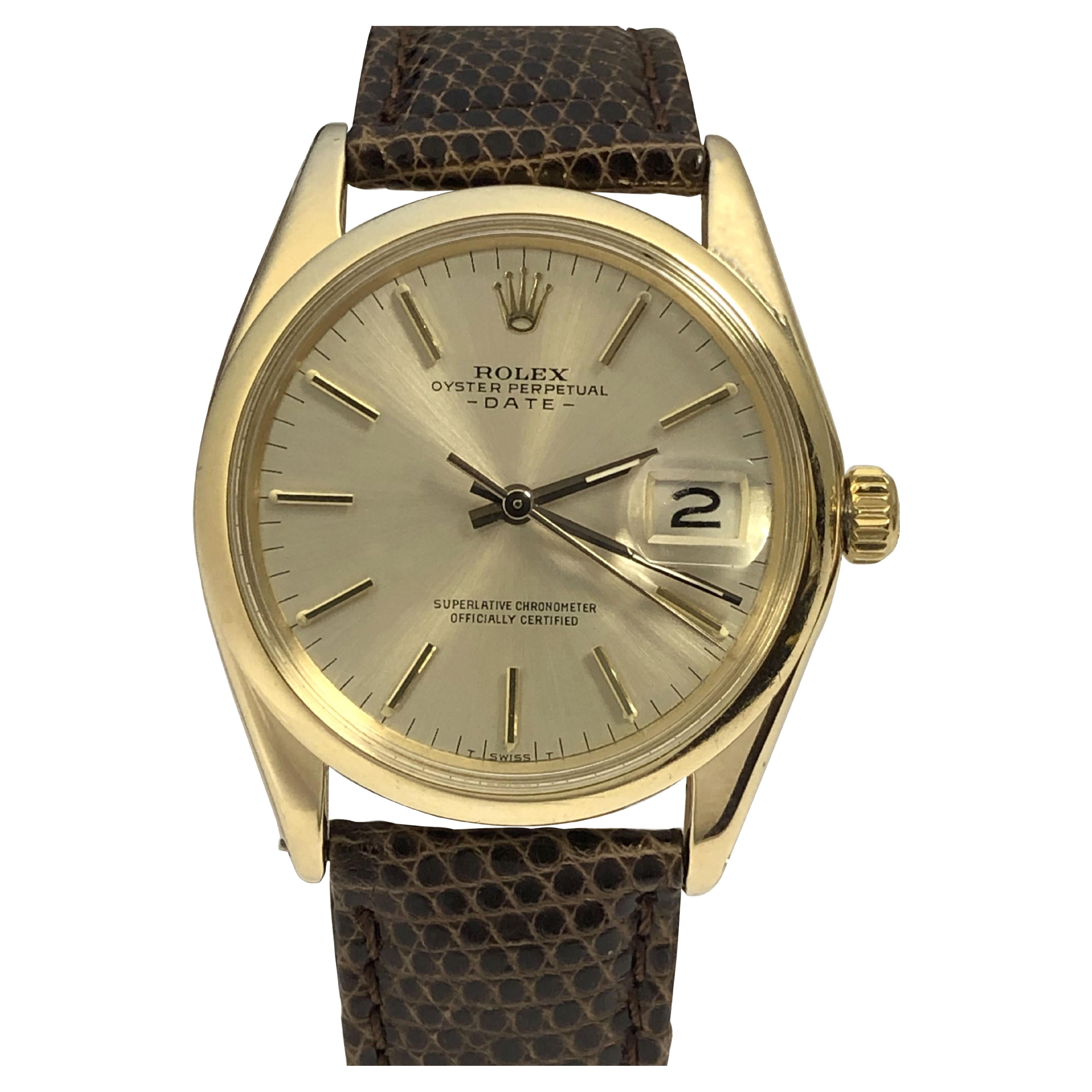 Rolex 1970s Ref 1503 Gold Automatic "Date" Wrist Watch