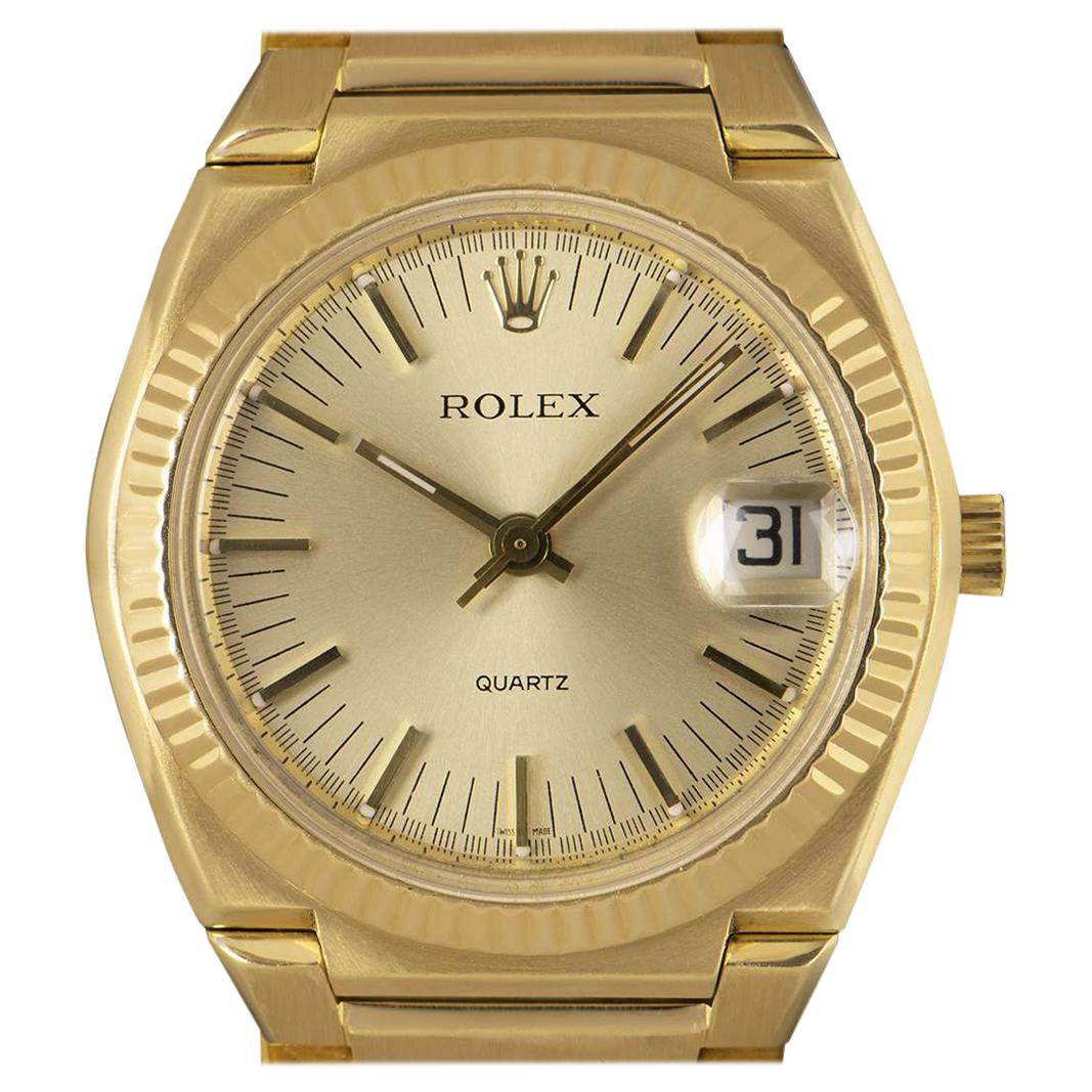 Rolex 1970s Vintage Texan Beta 21 Yellow Gold Champagne Dial 5100 Quartz Watch