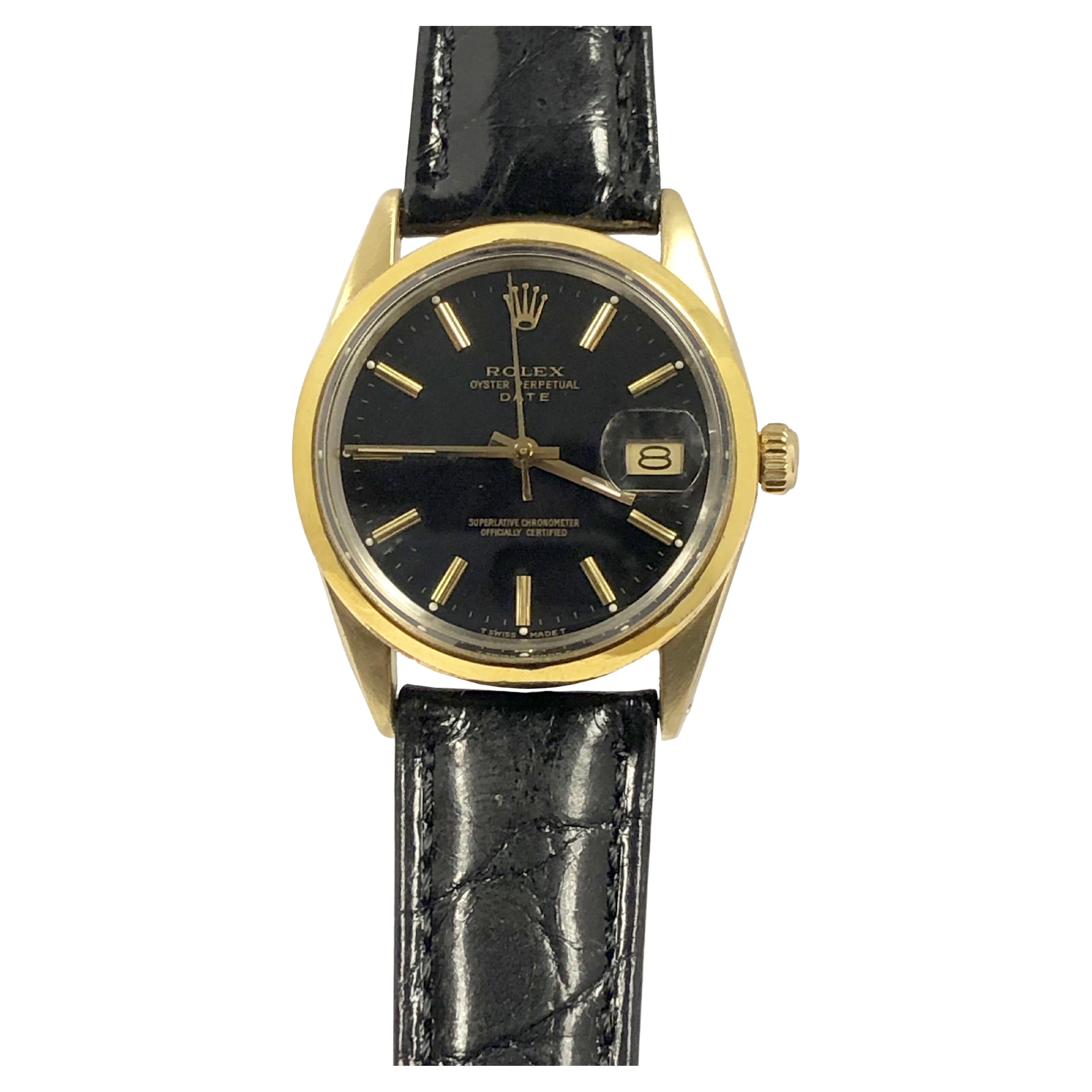Rolex 1984 Date Gold Shell Ref 15505 Quick Set Wrist Watch