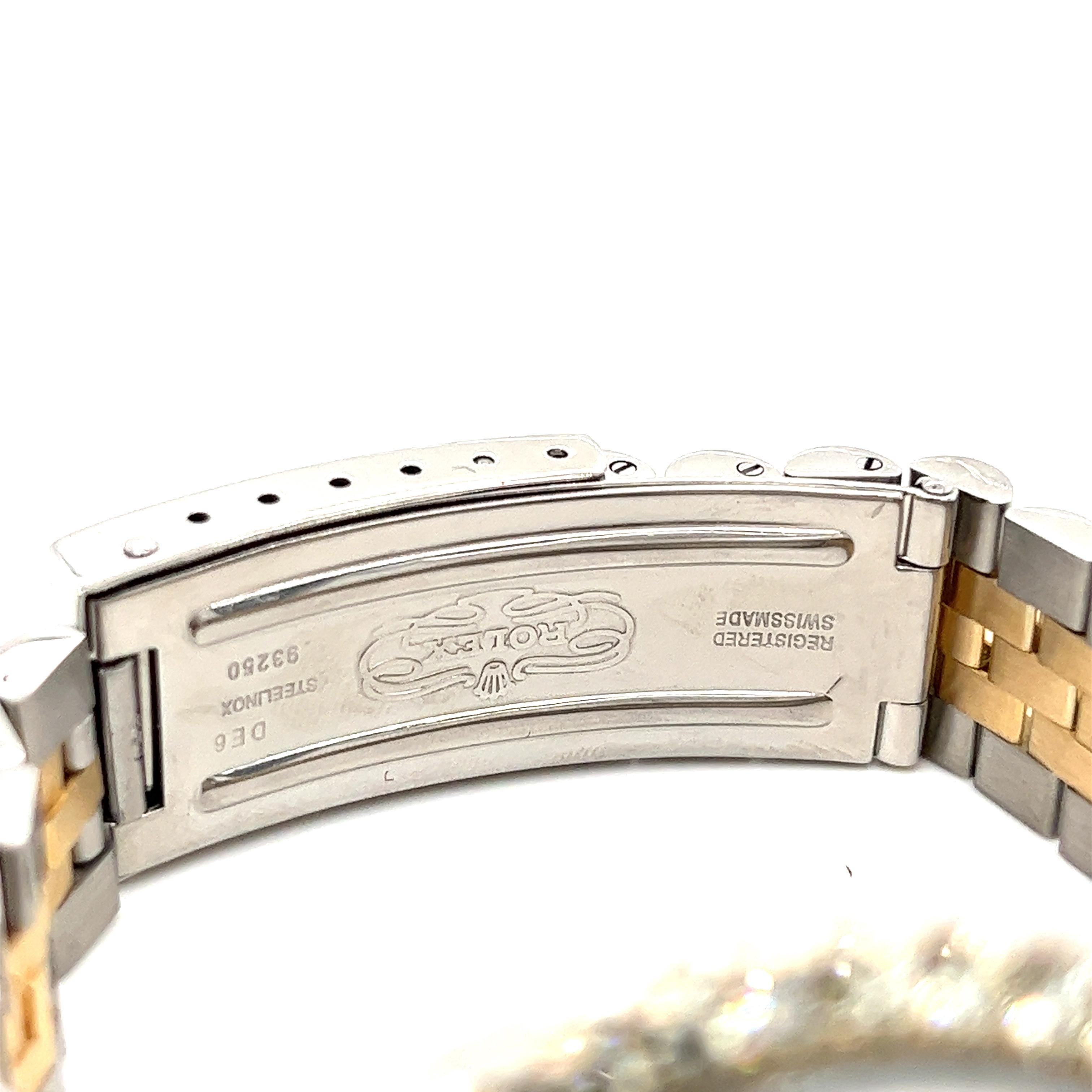 Rolex Montre Date Just à cadran blanc bicolore avec lunette en diamants, réf. 1601 Unisexe en vente