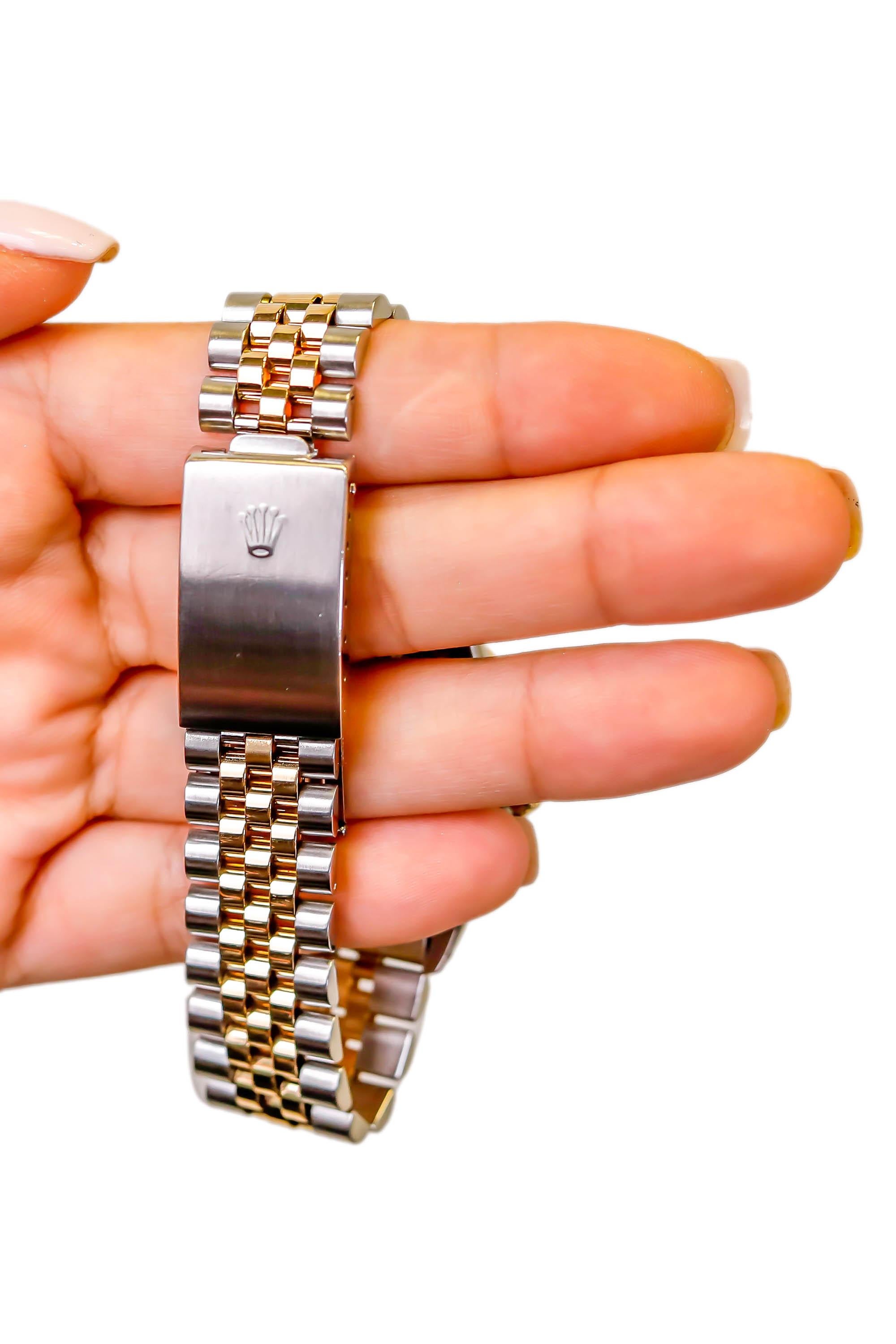 Rolex 2-farbige Datejust-Uhr aus Perlmutt und Diamanten mit Automatik-Zifferblatt aus 18k Gold für Damen oder Herren im Angebot