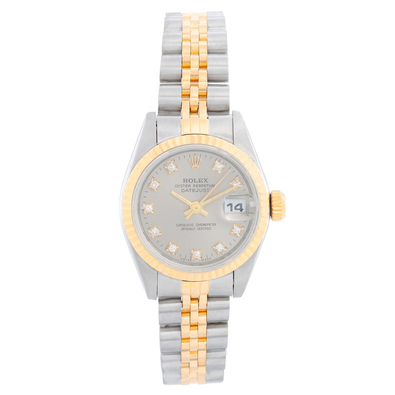 Rolex 2-farbige Datejust-Damenuhr aus Stahl und Gold 69173 im Angebot 1