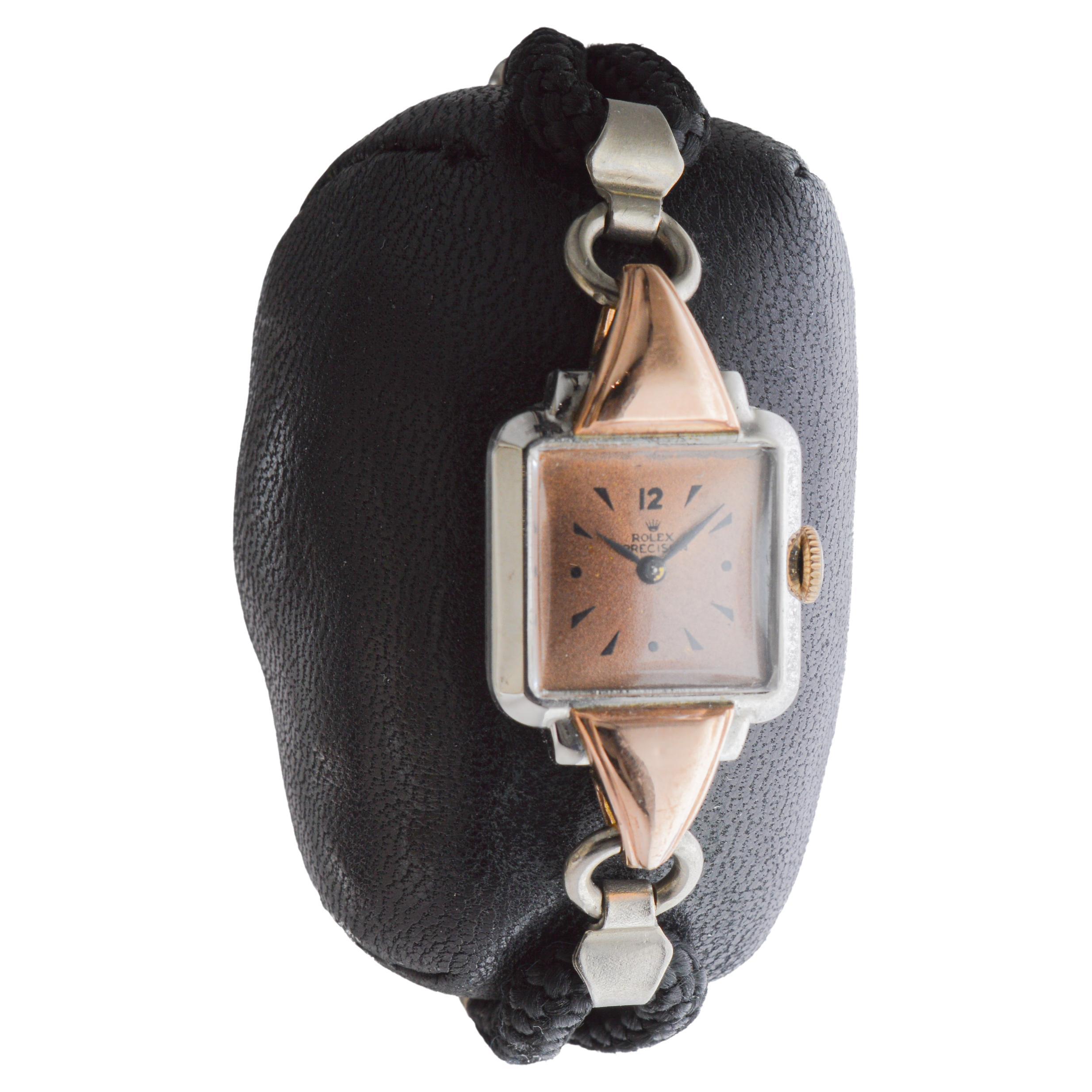 Rolex 2 Tone Ladies Dress Watch (Art déco) im Angebot