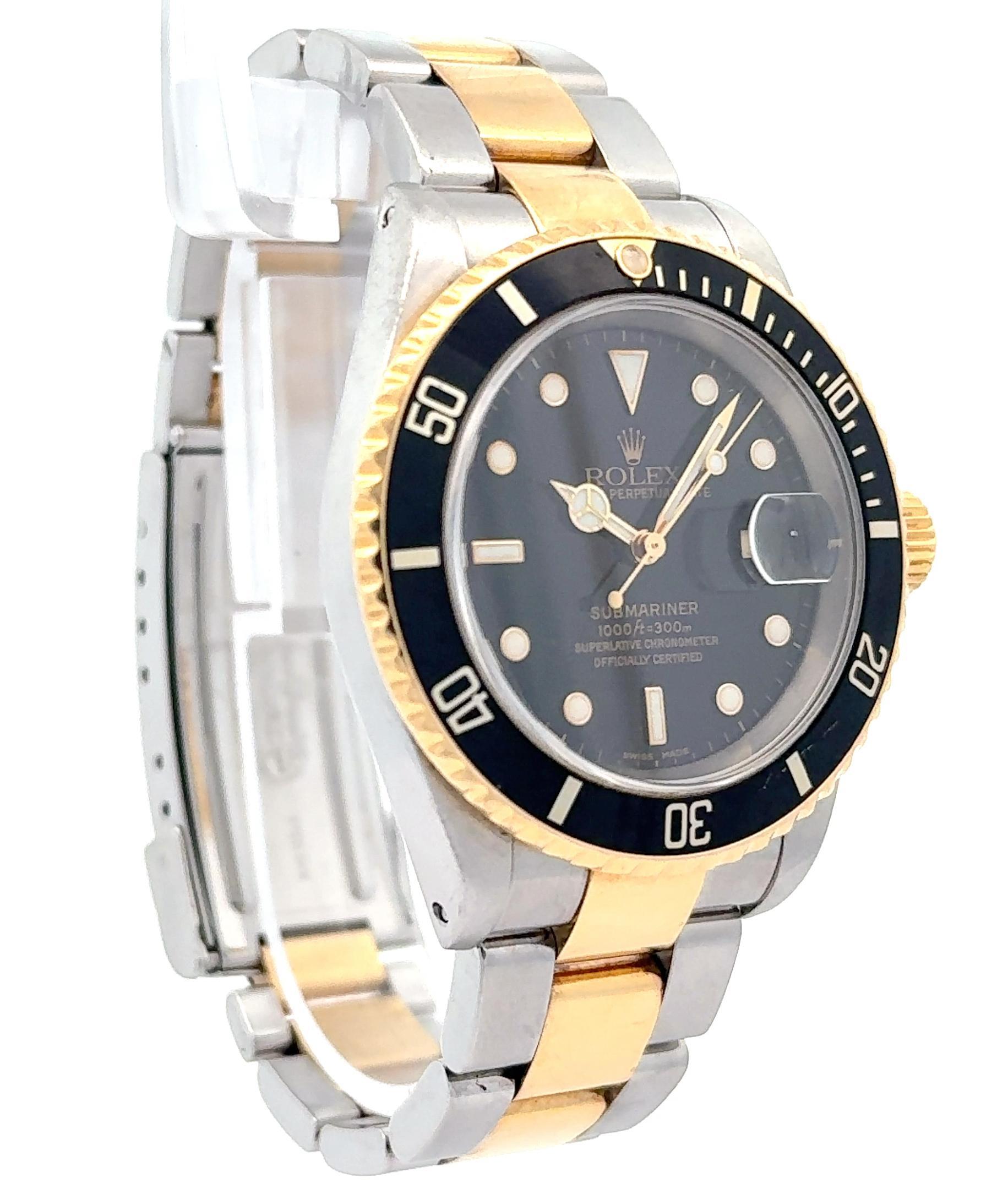 Femenino o masculino Rolex 2000 Submariner - 16613 Reloj esfera negra bicolor c/sólo papeles en venta