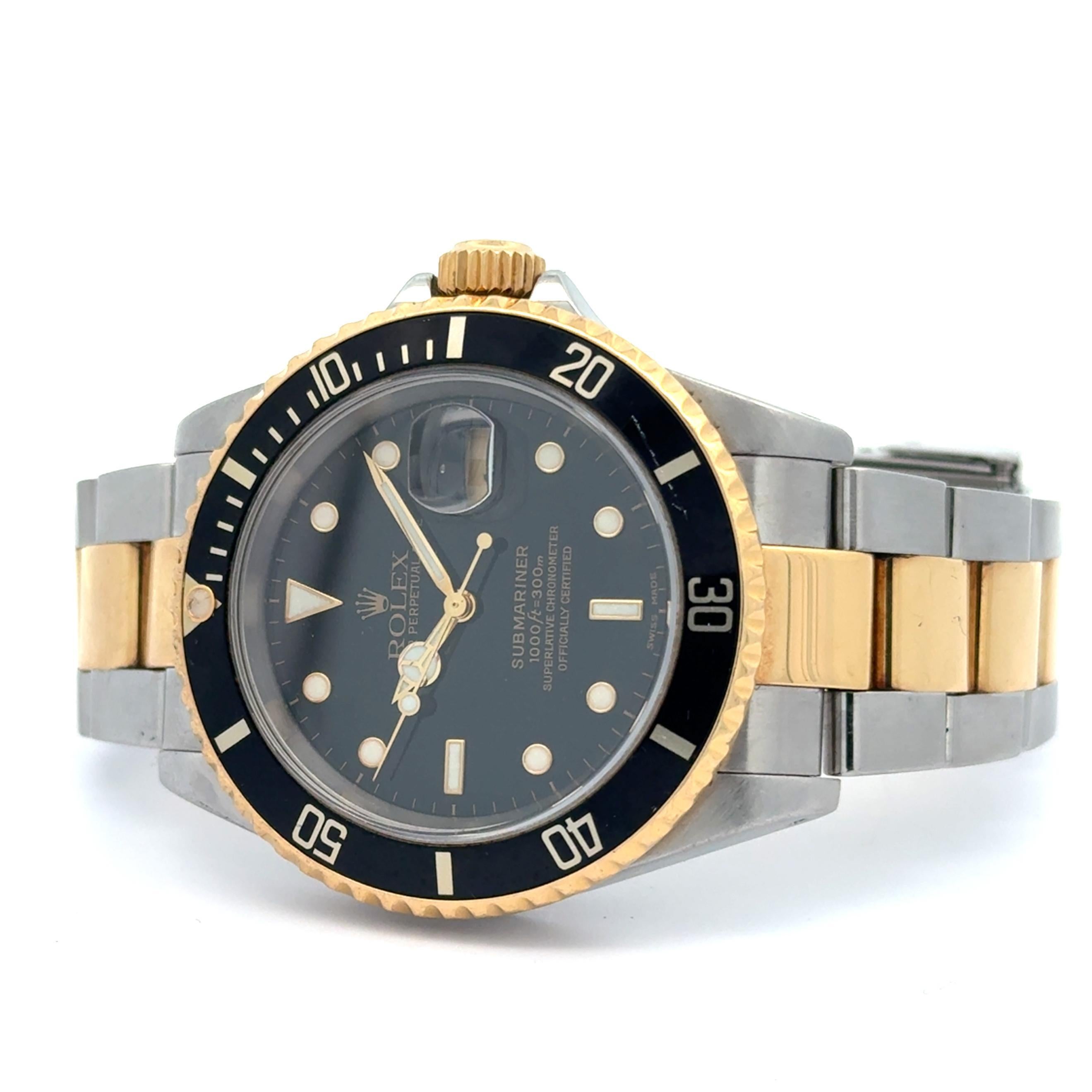 Rolex 2000 Submariner - 16613 Reloj esfera negra bicolor c/sólo papeles en venta 2