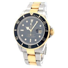 Rolex 2000 Submariner - 16613 Two Tone Black Dial Watch w/ Paperwork Only
