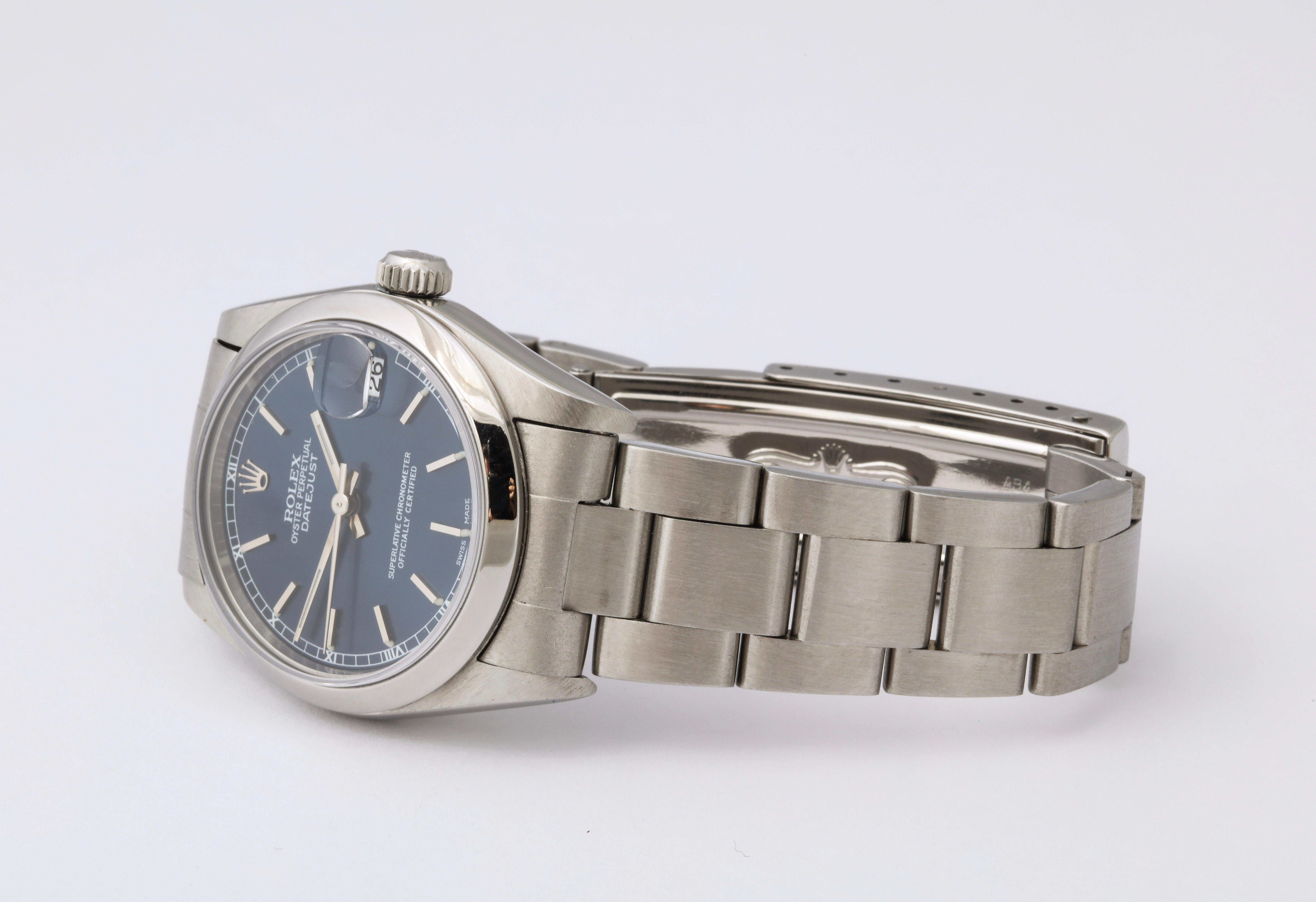 Rolex 2003 Full Set Mint Condition Midsize Datejust Blaue Zifferblattuhr in voller Ausführung 2