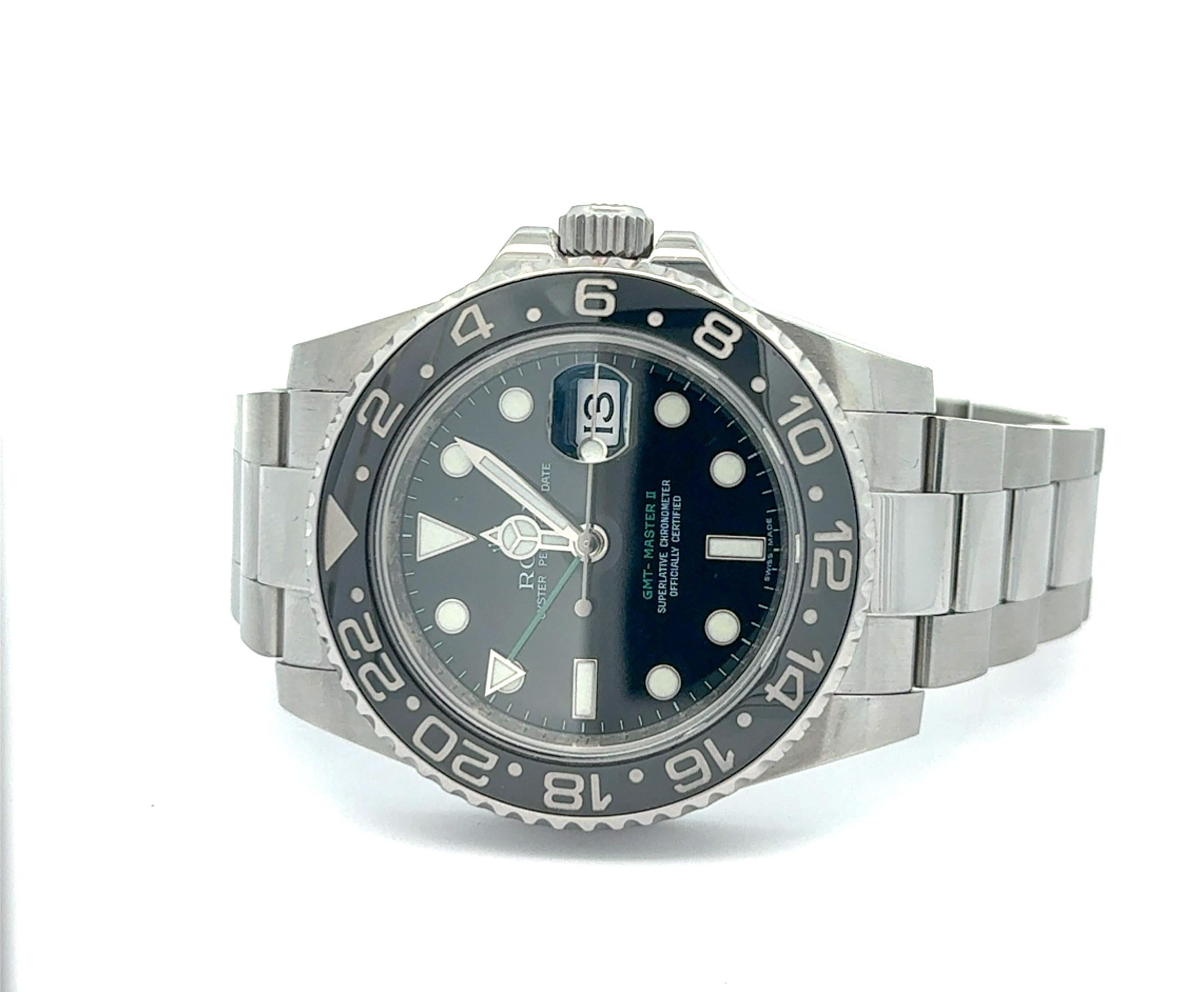 Rolex 2008 GMT-Master II 116710N Reloj Oyster inoxidable c/caja y tarjeta en venta 4