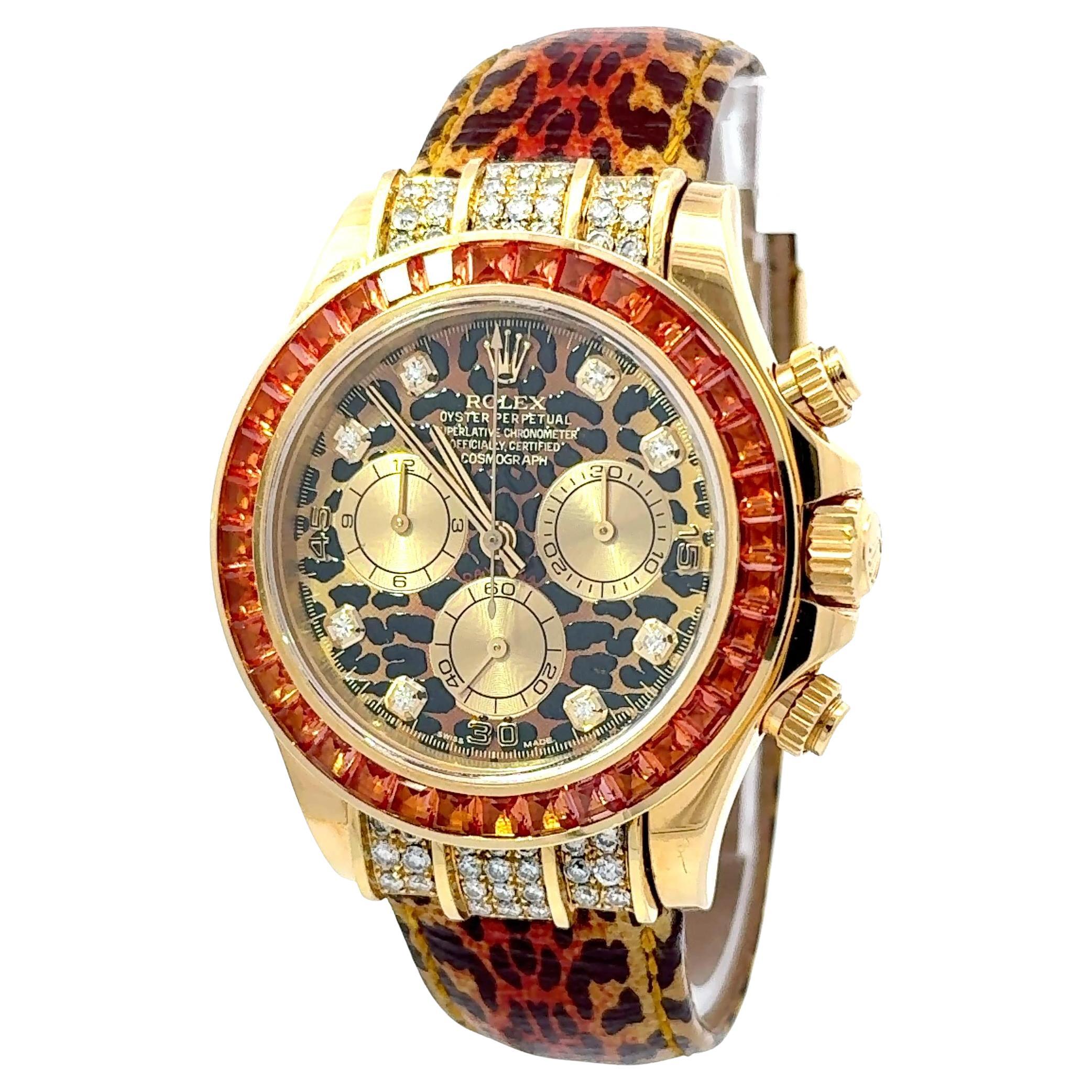 Rolex 2011 Daytona - 116598 SACO Leopard Zifferblatt und Band Uhr w / Box und Papiere