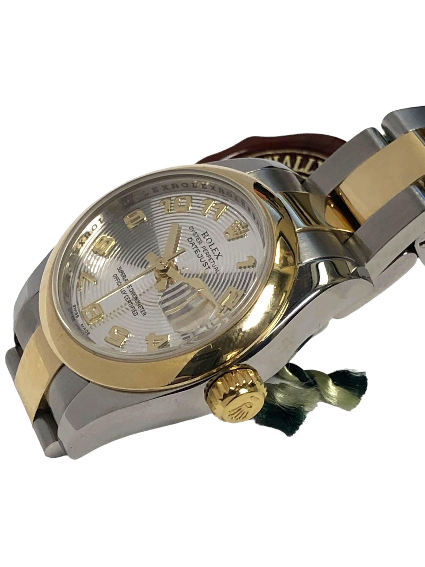 Rolex 2017 Ladies 18k Steel Datejust with rare Concentric Dial In Excellent Condition In Chicago, IL