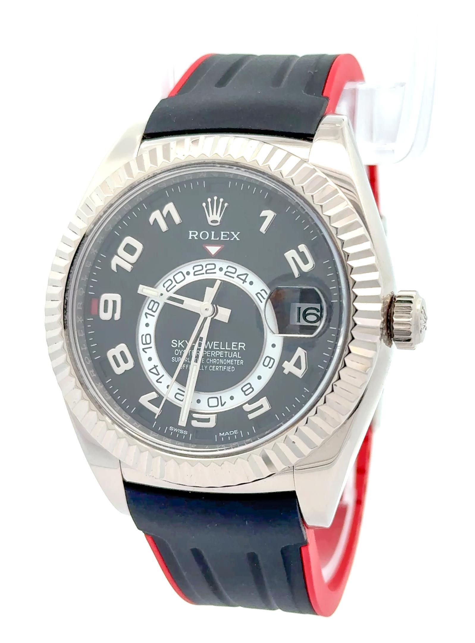 Rolex 2019 Sky-Dweller - 326139 Weißgold Schwarzes Zifferblatt Uhr im Angebot 1